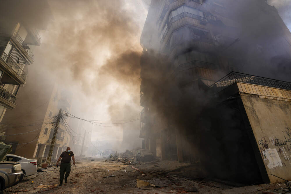 Smoke rises from the site of an Israeli airstrike in Dahiyeh, Beirut, Lebanon, Wednesday, Oct. 2, 2024. (Hassan Ammar/AP)