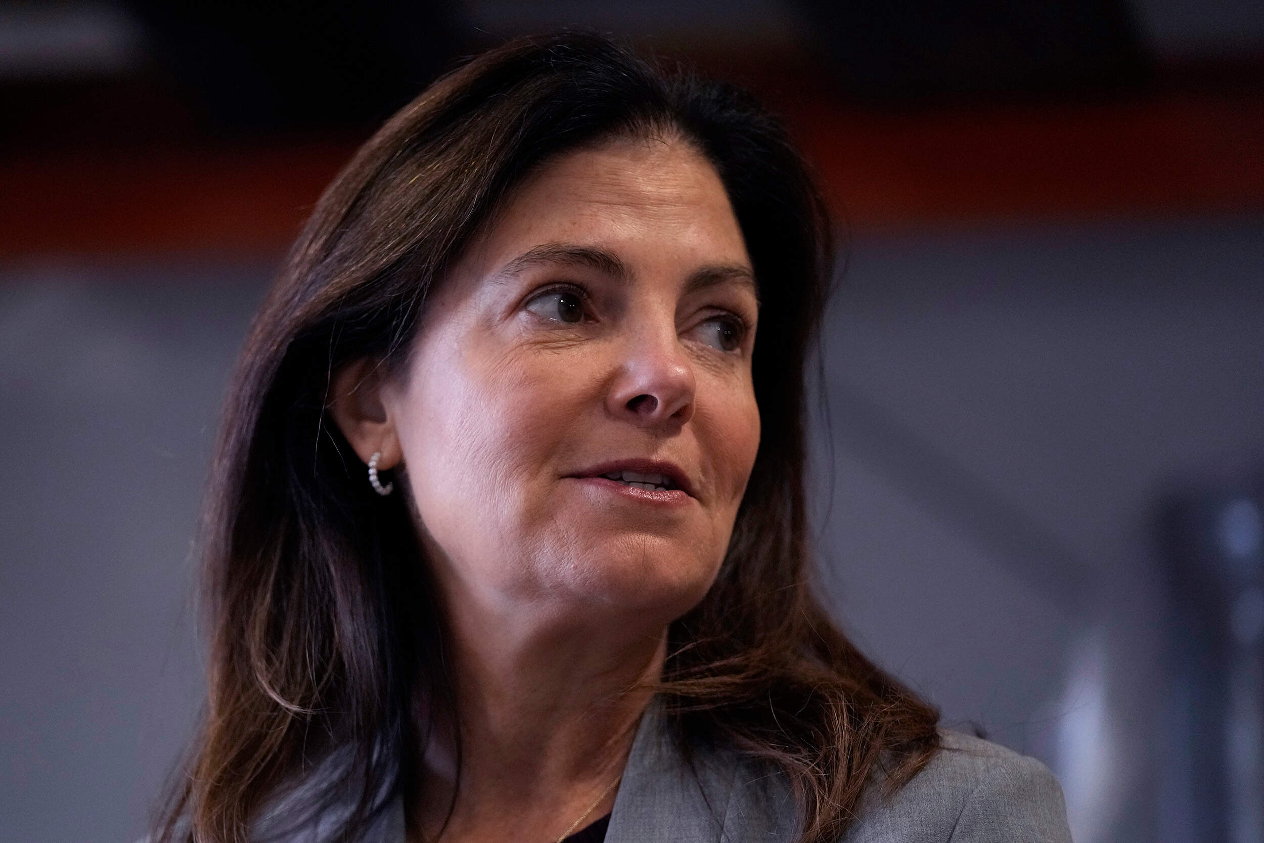 Republican gubernatorial candidate Kelly Ayotte, answers a questions during a campaign stop, in Manchester, N.H. (Charles Krupa/AP)