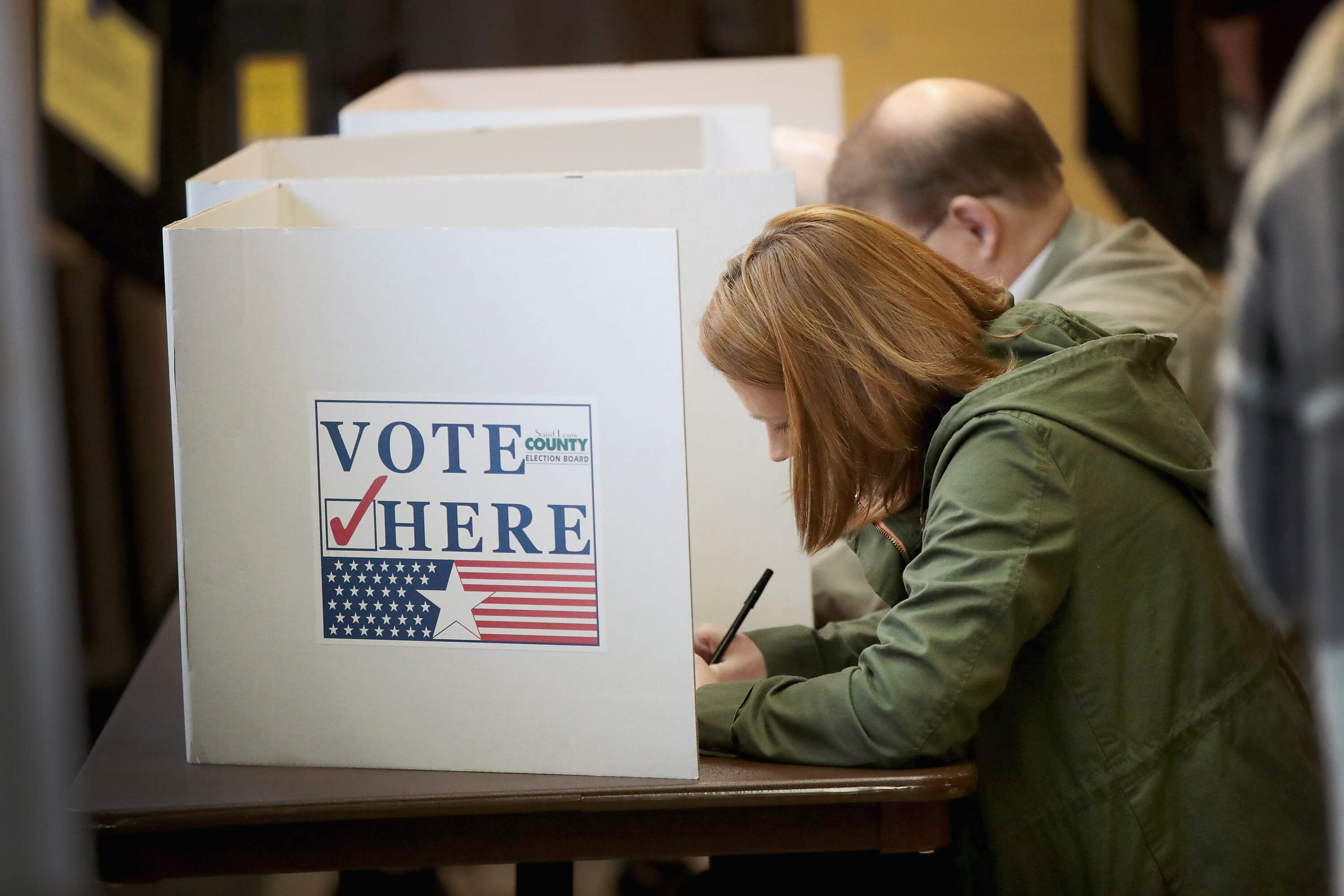 Voters cast ballots at a polling place on Nov. 6, 2018 in Kirkwood, Missouri. (Scott Olson/Getty Images)