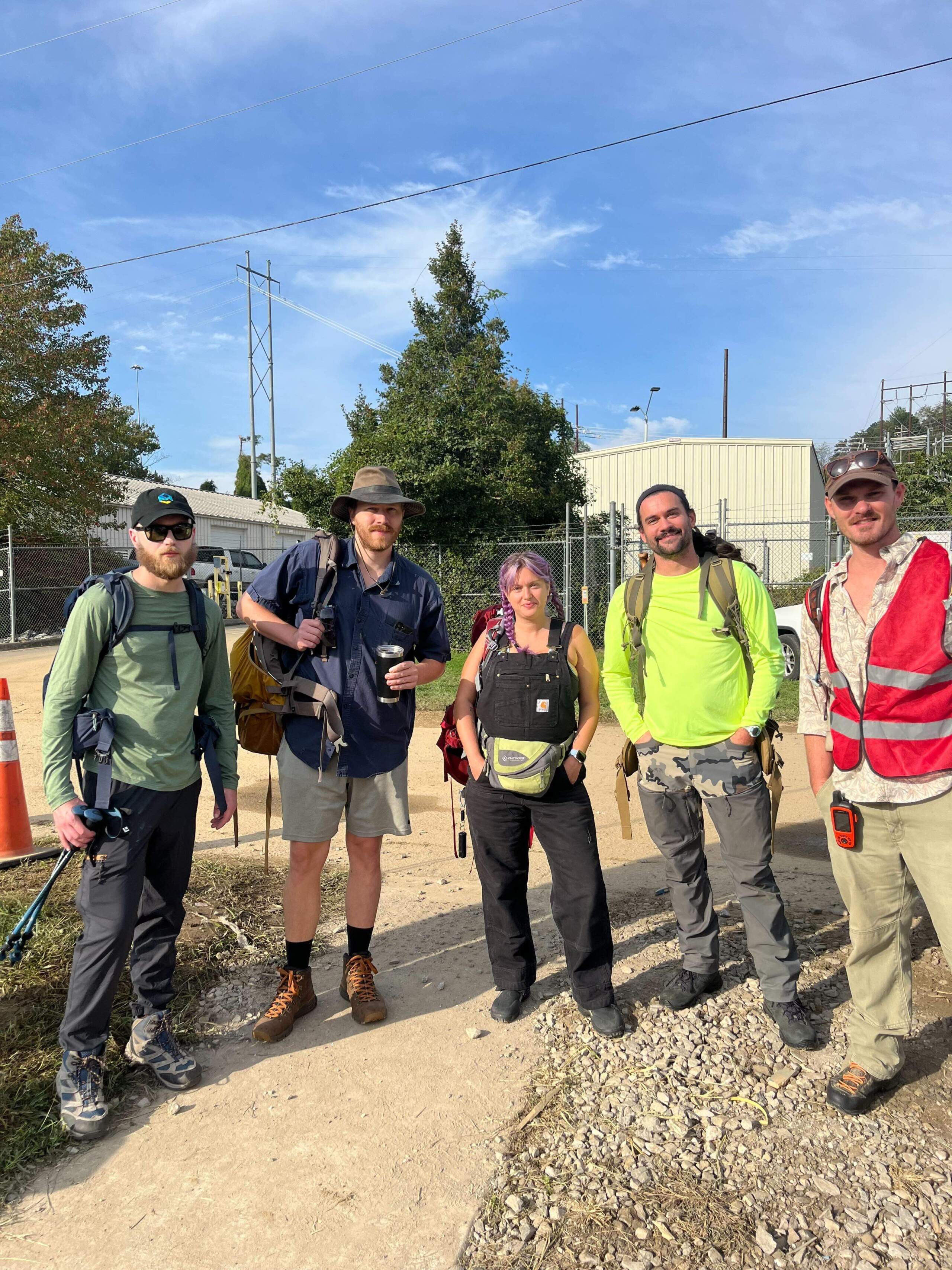 Hikers with BeLoved Asheville heading up a mountain. (Courtesy of Andy Fyfe)