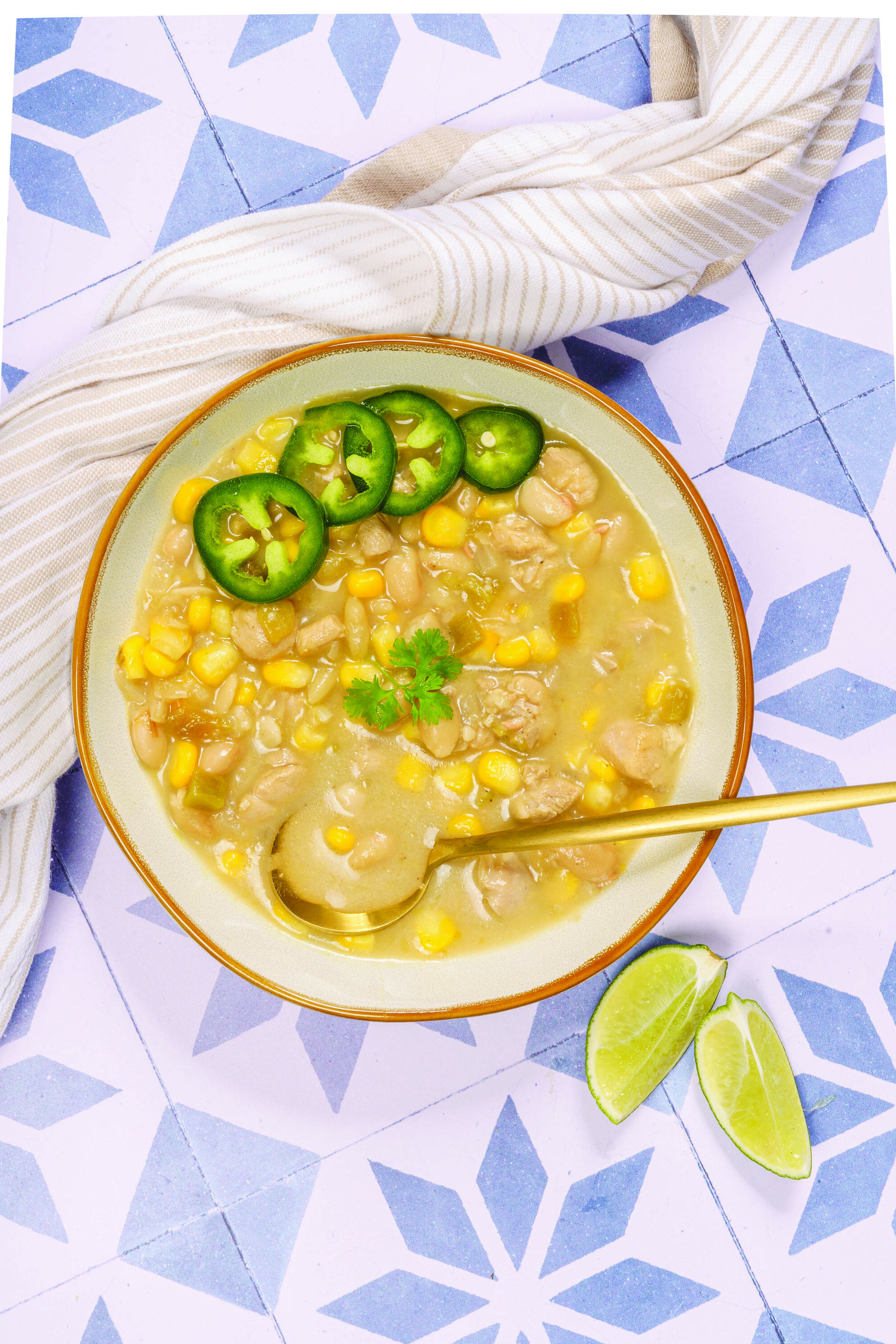 White bean chicken chili. (Courtesy of Blue Star Press)