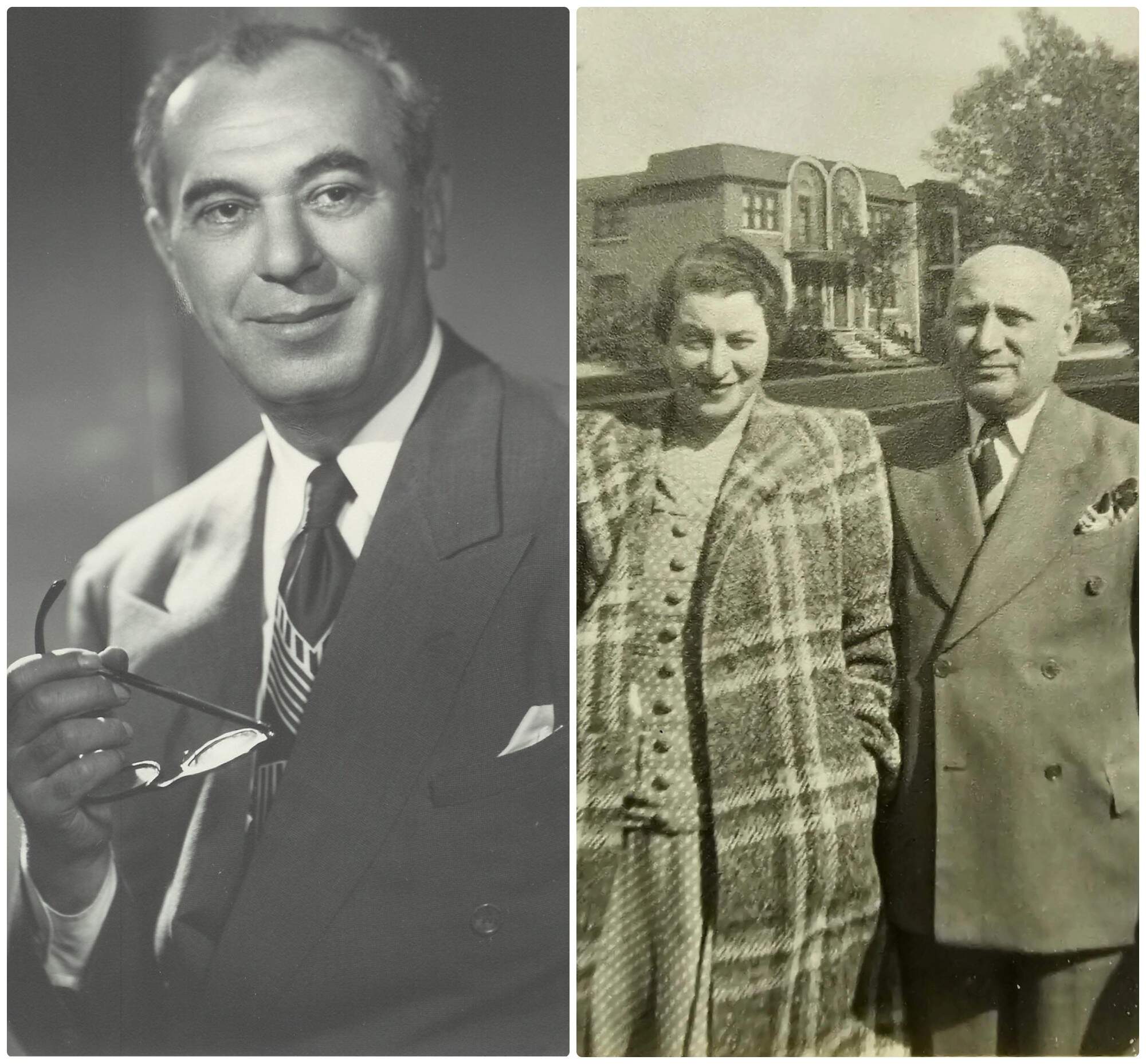 The author's maternal grandfather, Jack Schwartz (left), and her paternal grandparents, Sam and Clara Wittes (right). (Courtesy Julie Wittes Schlack)