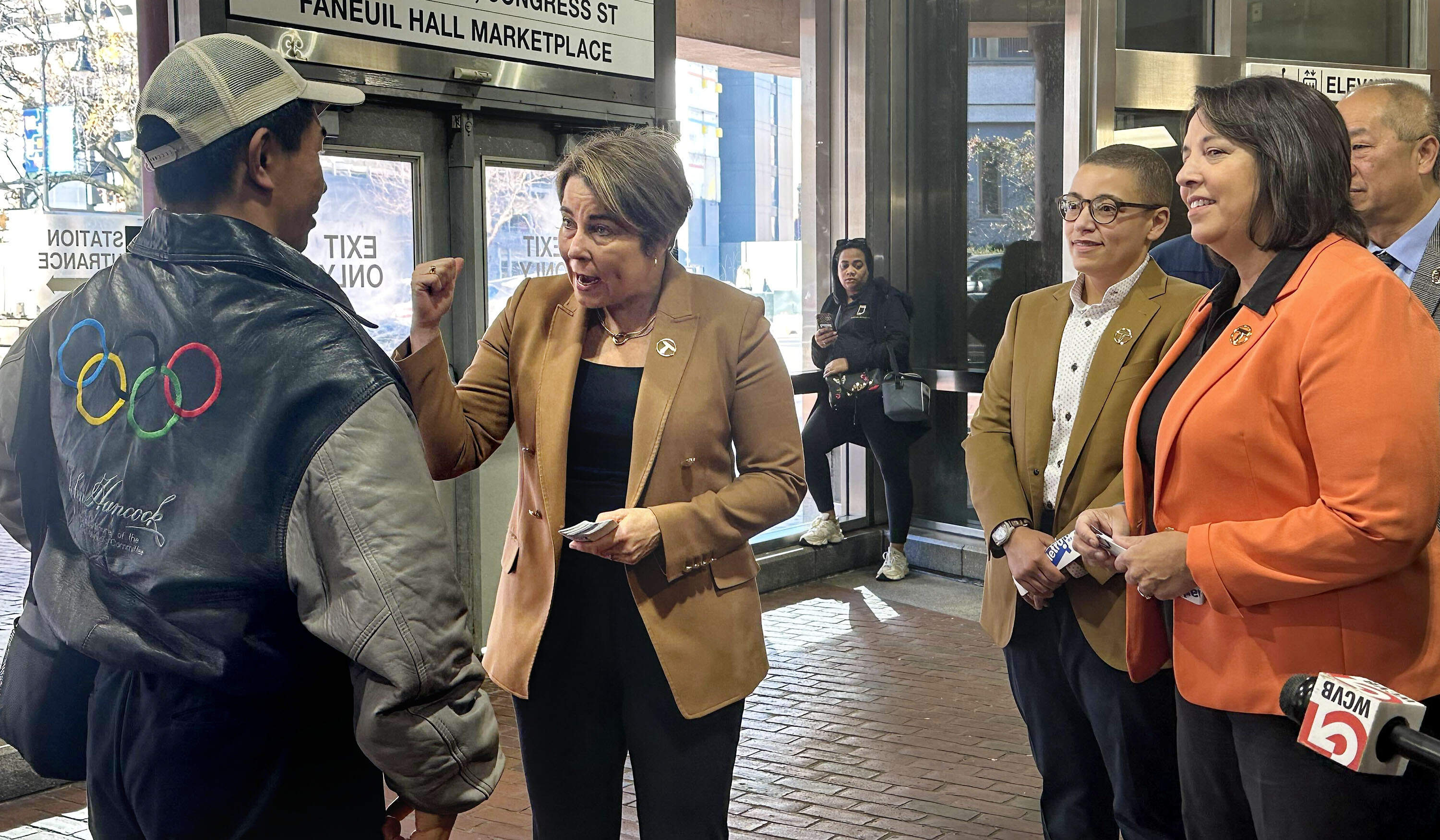 Governor Maura Healey thanks riders and crew members to celebrate the Orange Line being slow zone free for the first time in 15 years.