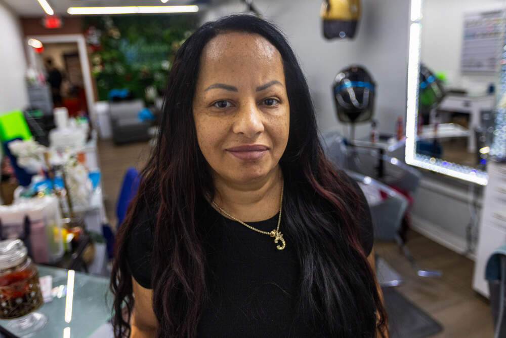 Beautician Carmen Baez likes the president-elect because she says the country needs a strong leader. (Jesse Costa/WBUR)