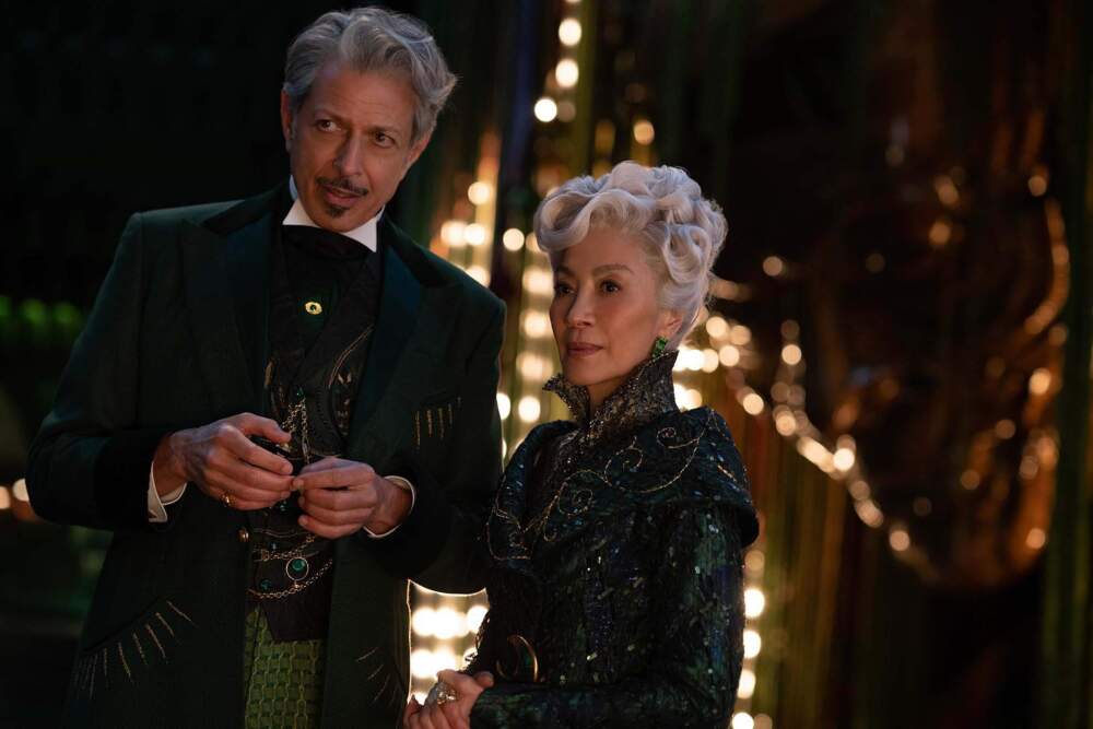 Jeff Goldblum and Michelle Yeoh in "Wicked." (Courtesy Universal Pictures)