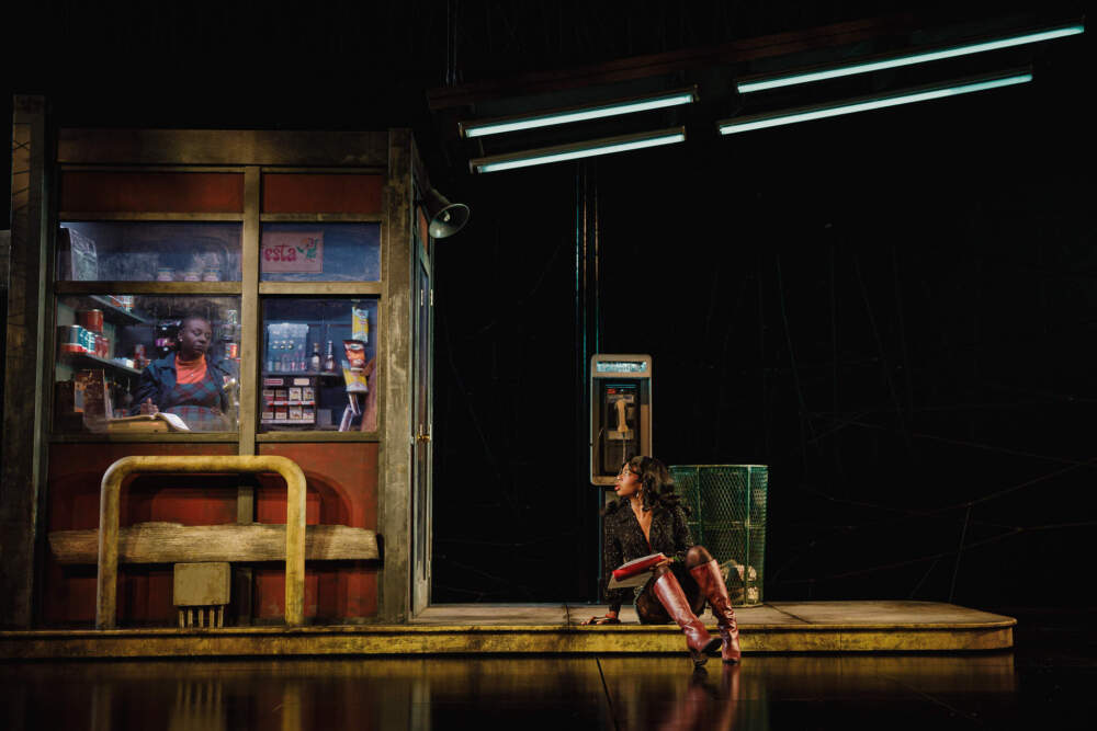 Abigail C. Onwunali and Asha Basha Duniani in "Sojourners" at The Huntington Theatre. (Courtesy Marc J. Franklin)