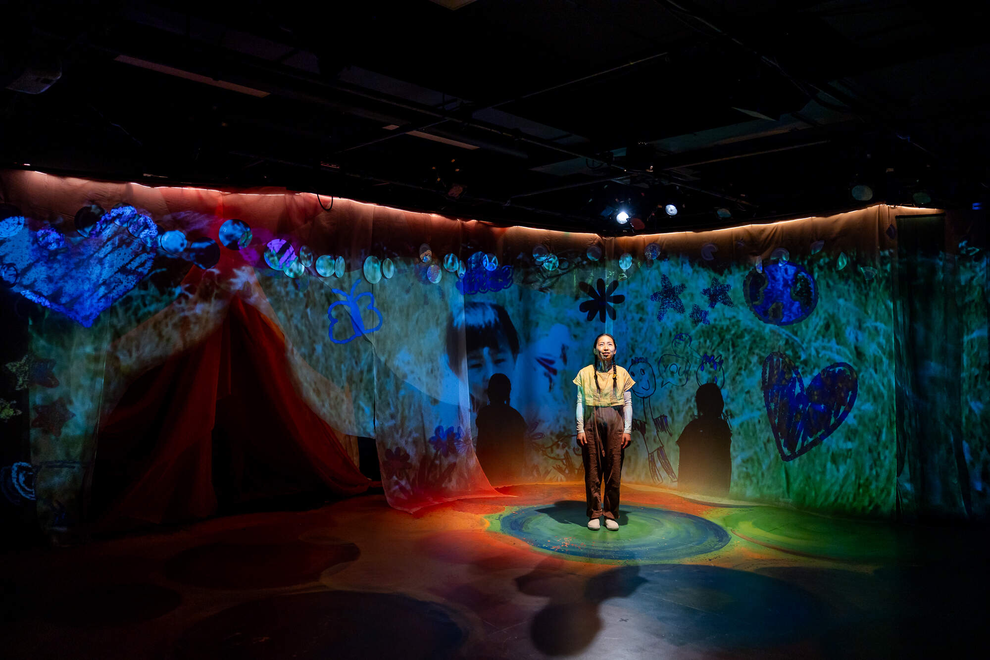 Zoë Kim in her one-person play “Did You Eat? (밥 먹었니?).” (Courtesy Maggie Hall)