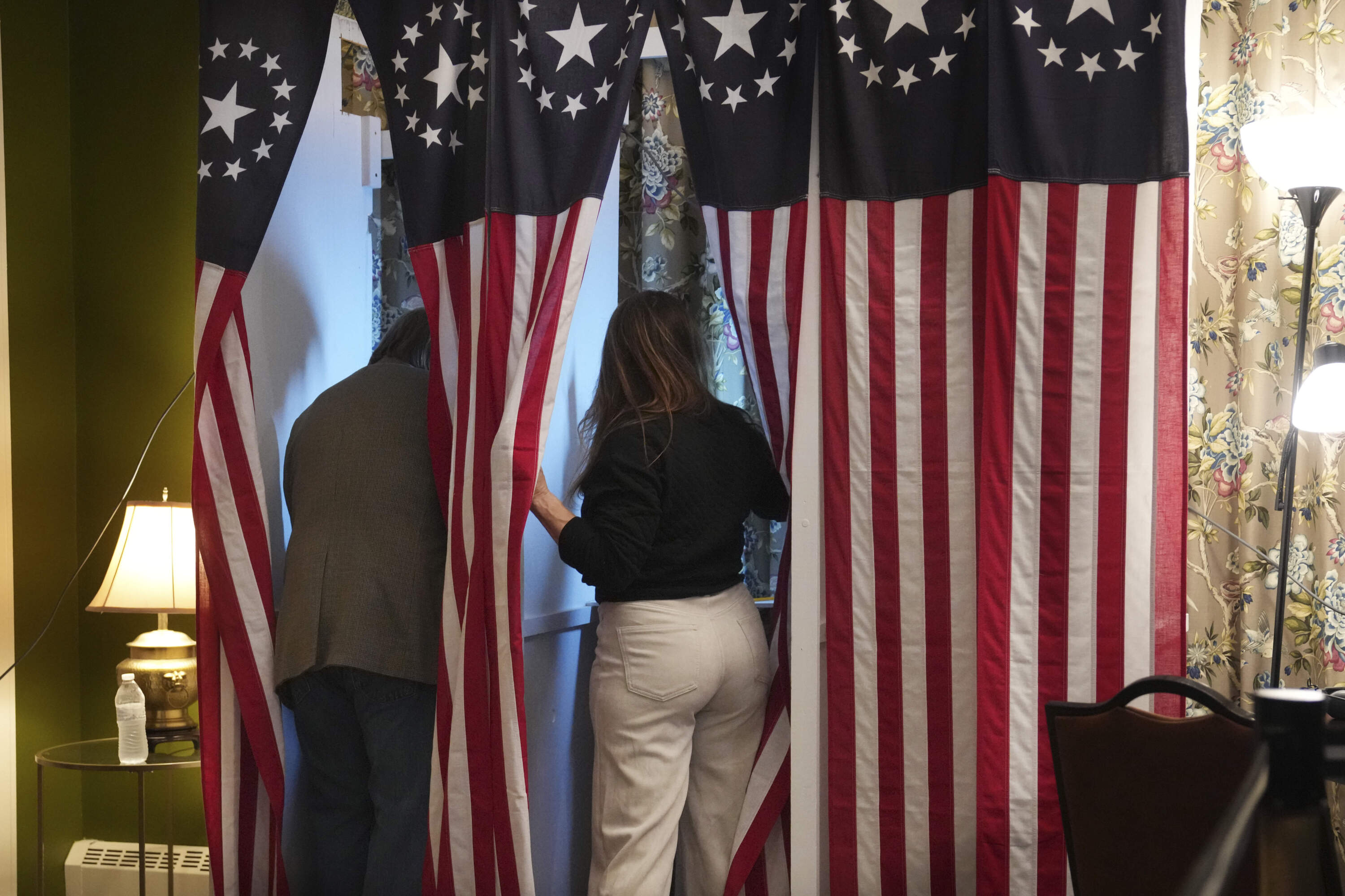 Voters cast their ballots during the midnight vote on Election Day, Tuesday, Nov. 5, 2024, in Dixville Notch, N.H. (Charles Krupa/AP)