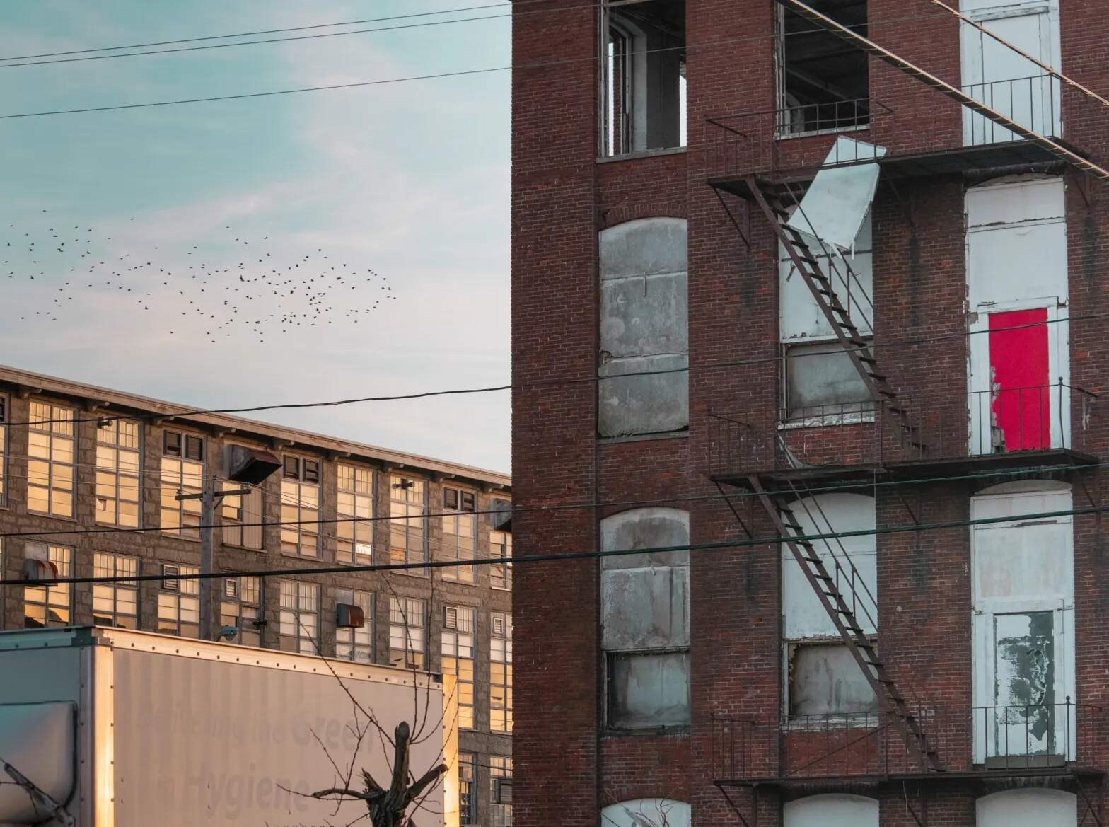 Before the Great Depression, Fall River was one of America’s textile manufacturing hubs. Factories continued to close in Fall River through the 1990s and 2000s. (Nate Roberts/The Public’s Radio)