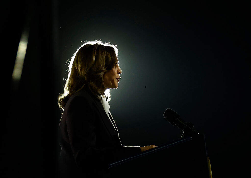 Democratic presidential nominee, U.S. Vice President Kamala Harris, speaks during a campaign rally on the Ellipse on October 29, 2024 in Washington, DC. (Kevin Dietsch/Getty Images)
