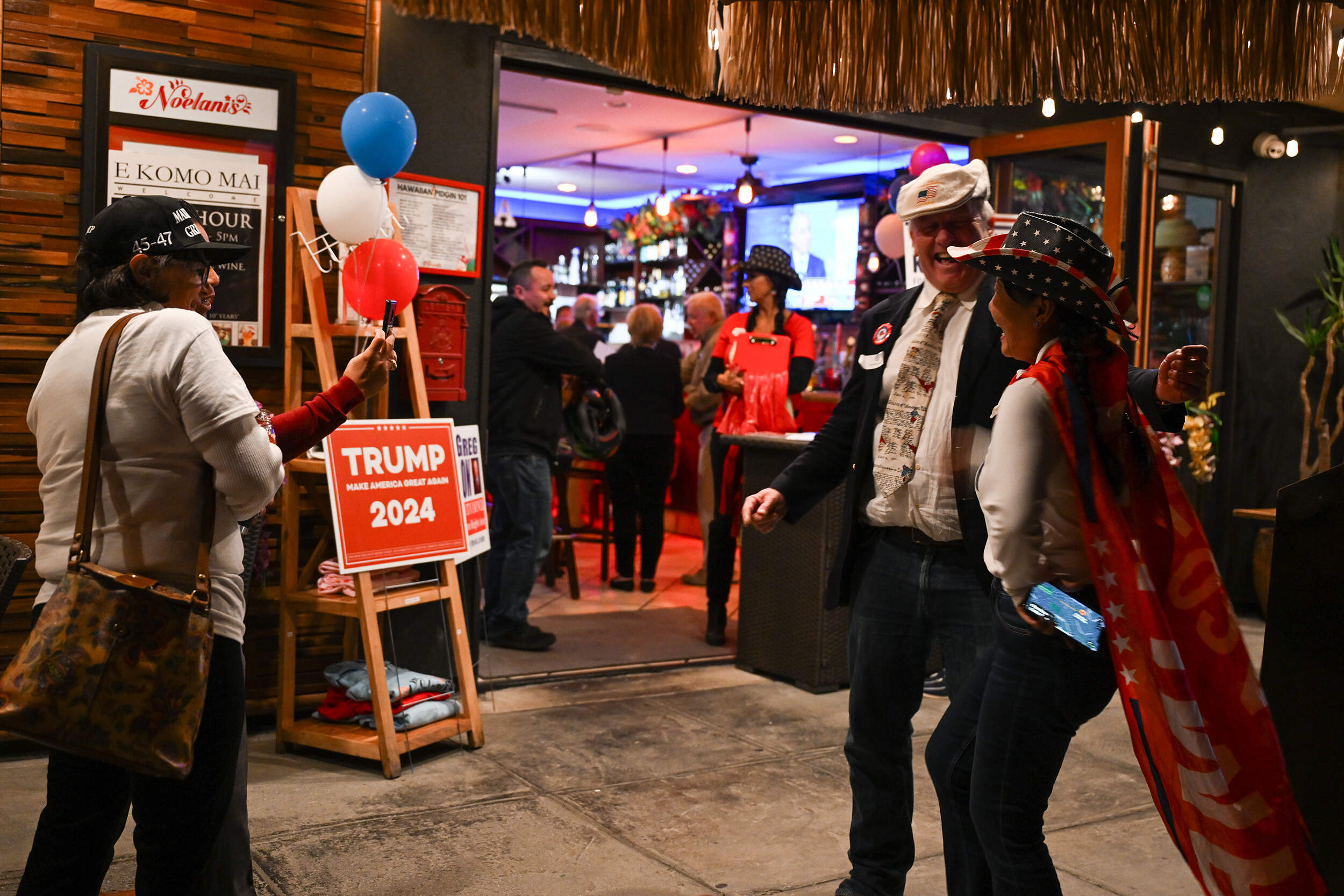 Trump supporters gather at a Republican watch party in San Carlos, California. (Tayfun Coskun/Anadolu via Getty Images)