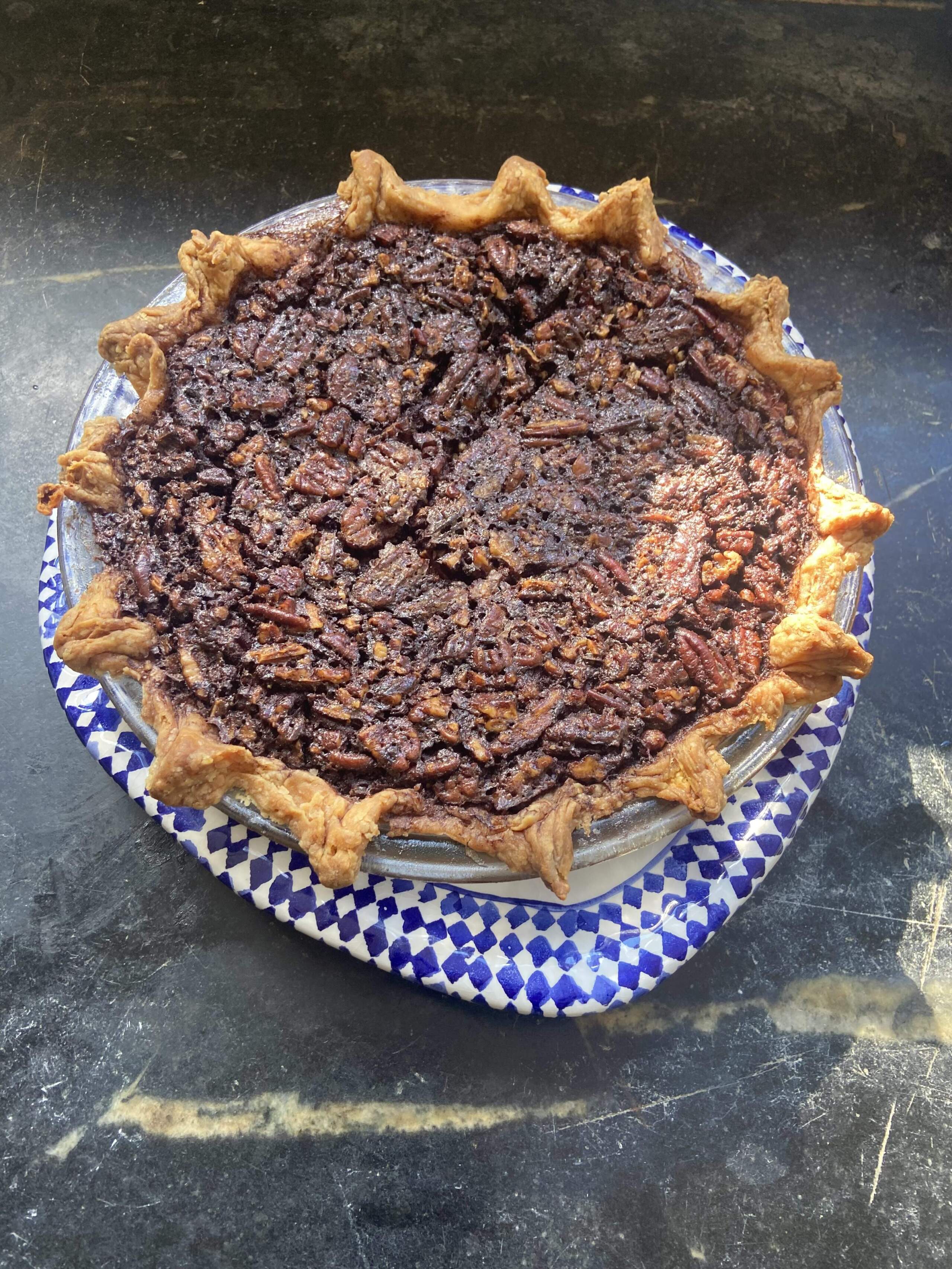 Maple pecan chocolate pie. (Kathy Gunst/Here & Now)