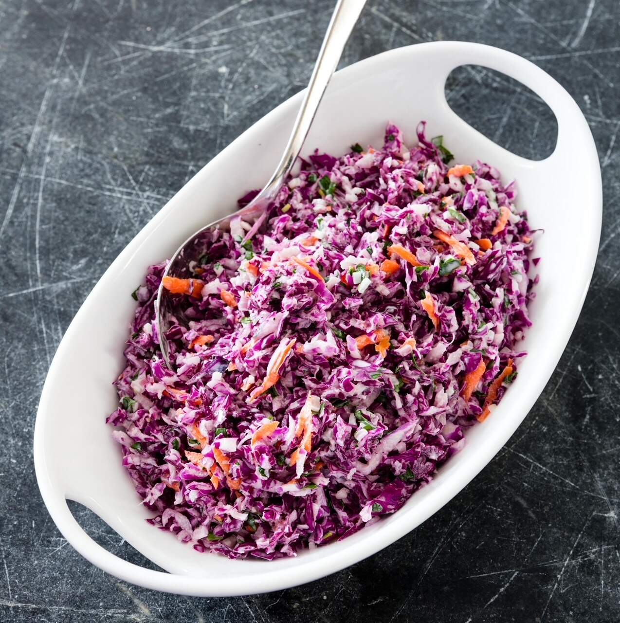 Buttermilk coleslaw. (Daniel J. Van Ackere/America's Test Kitchen)