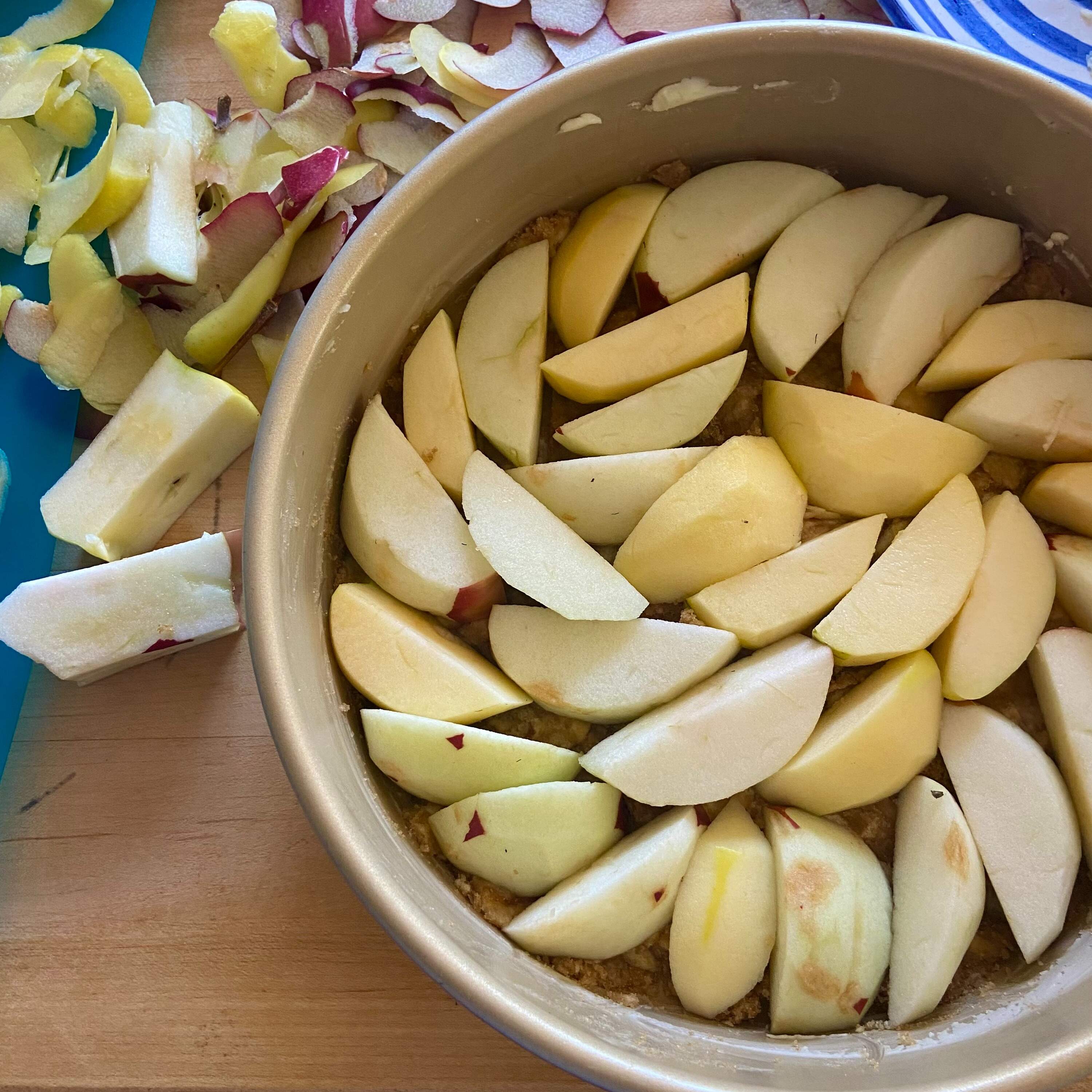 The process of making upside-down apple cake with ginger. (Kathy Gunst/Here &amp; Now)