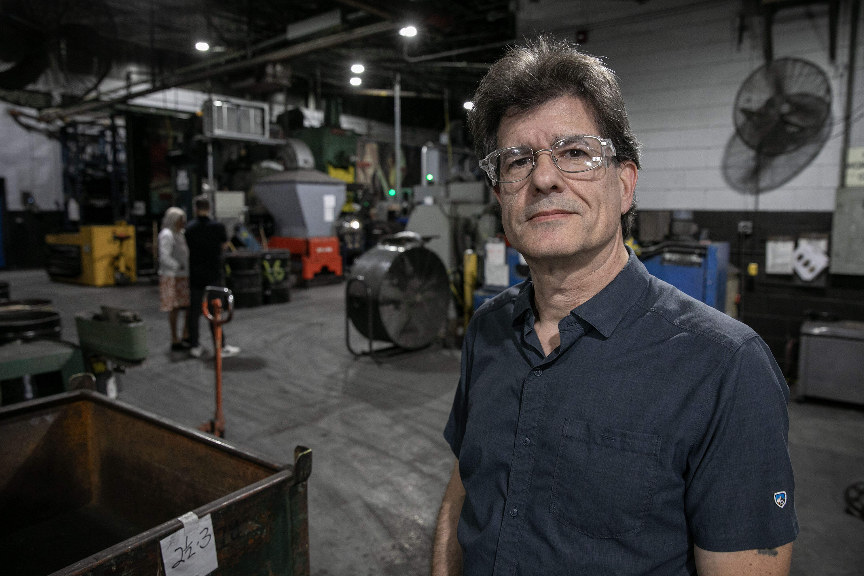 Joseph Mitchell, director of operations at the Zildjian cymbal factory. (Robin Lubbock/WBUR)