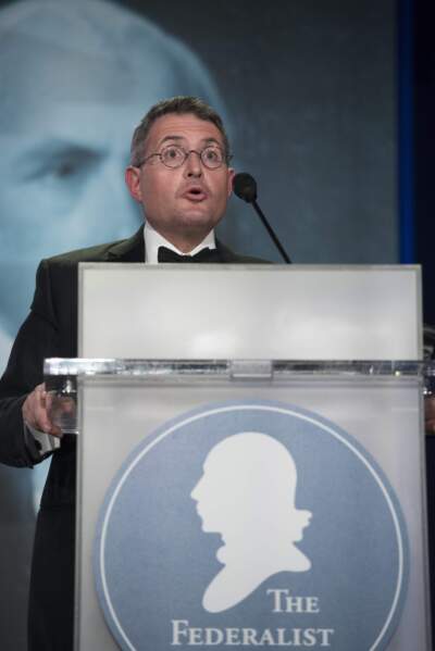 Leonard Leo speaks at the 2017 National Lawyers Convention. (Sait Serkan Gurbuz/AP)