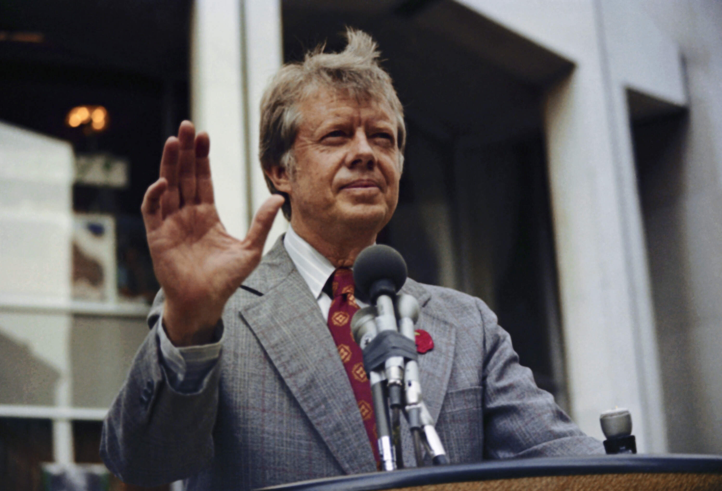 Democratic nominee for President Jimmy Carter shown July 10, 1976 in New York. (AP Photo)