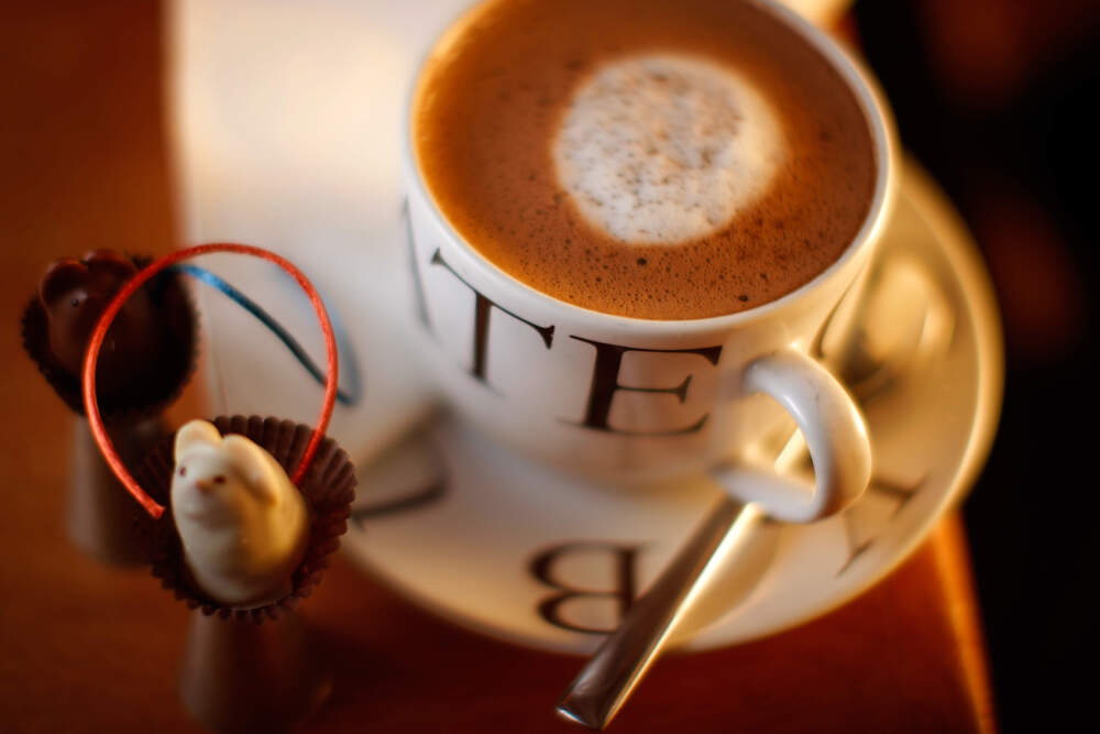 Dark hot chocolate from L.A. Burdick in Harvard Square. (Dina Rudick/The Boston Globe via Getty Images)