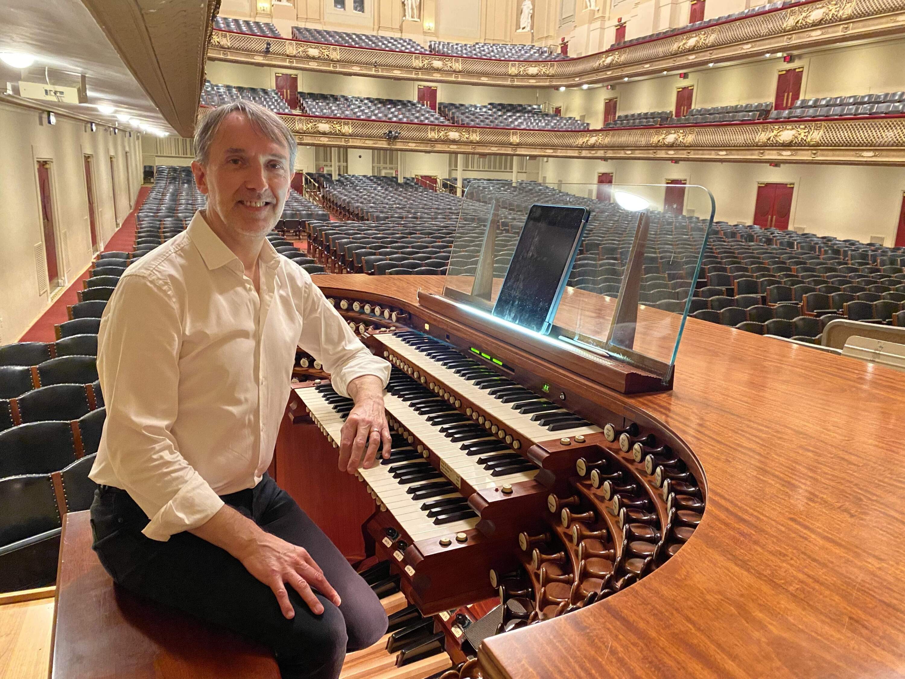 Olivier Latry at Symphony Hall. (Andrea Shea/WBUR)
