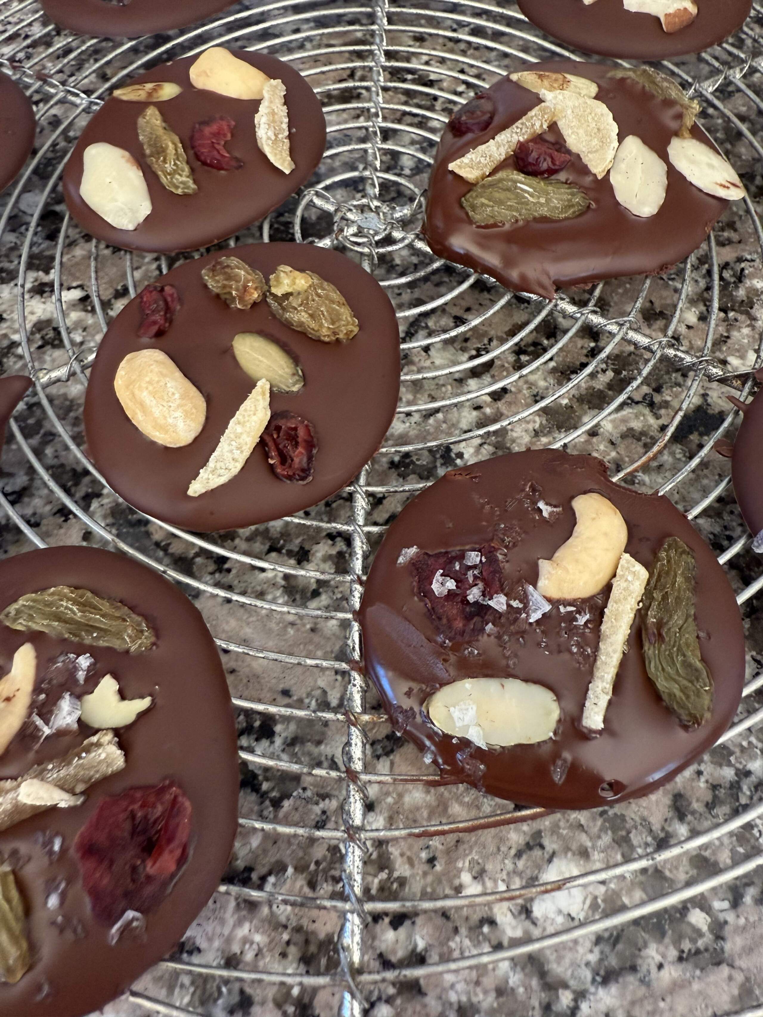 Chocolate mendiants. (Kathy Gunst/Here & Now)
