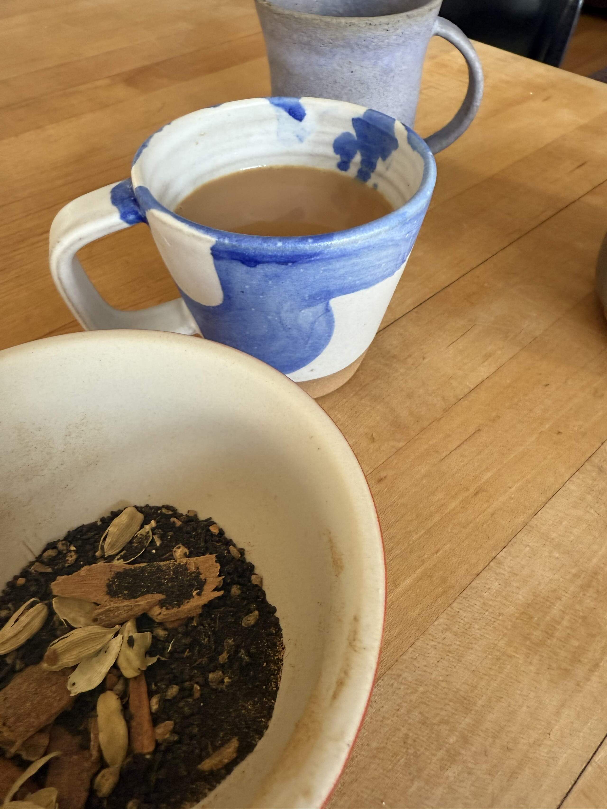 Saurabh’s chai with a twist. (Kathy Gunst/Here & Now)