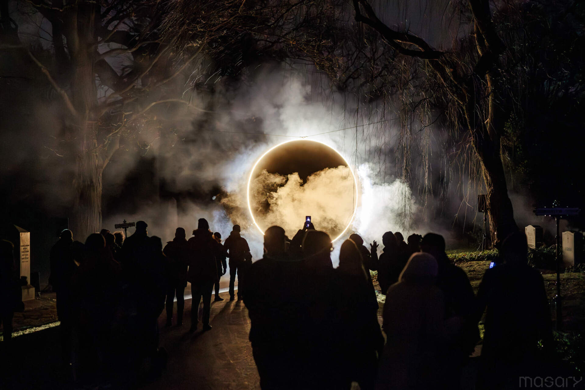 "Eclipse" installed at Mount Auburn Cemetery. (Courtesy Aram Boghosian)
