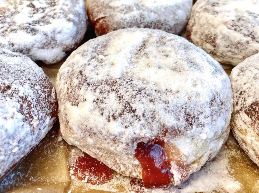 Strawberry sufganiyot from Union Square Donuts. (Image courtesy of Noah Danoff)