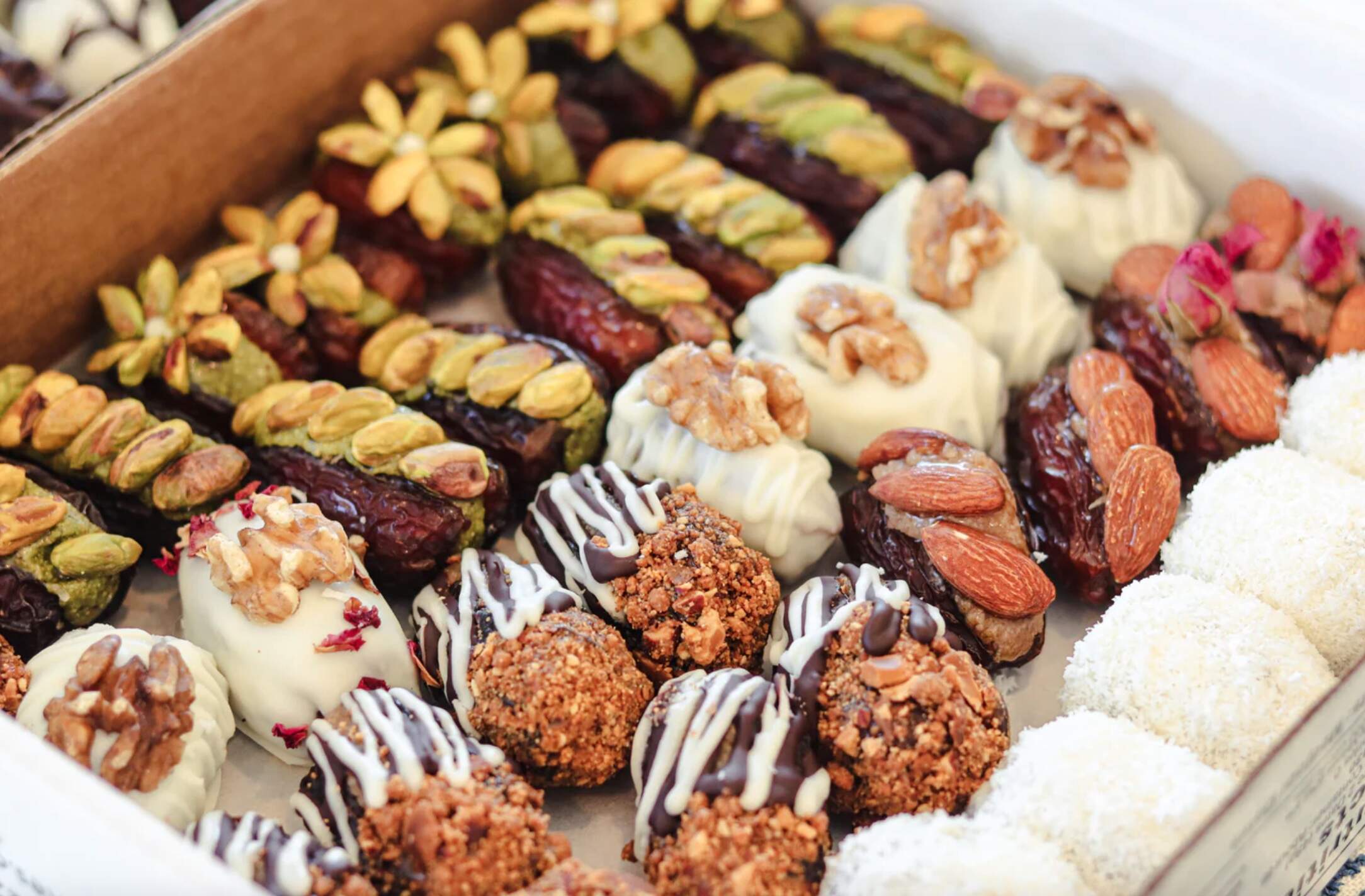 Assorted dates from Yafa Bakery & Cafe. (Image courtesy of Abdulla Awad)