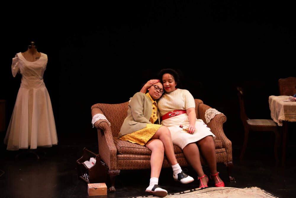 Madison Margaret Clark and Thomika Marie Bridwell in Lyric Stage Boston's production of "Crumbs from the Table of Joy." (Courtesy Mark S. Howard)