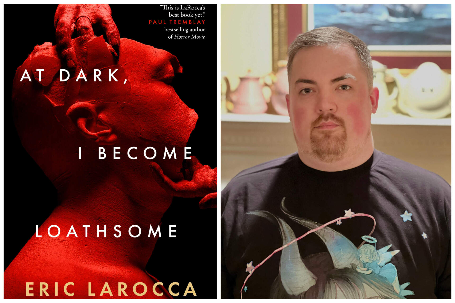 Eric LaRocca's new book "At Dark, I Become Loathsome" is out now. (Book cover courtesy Blackstone Publishing; author photo courtesy Ali Shirazi)