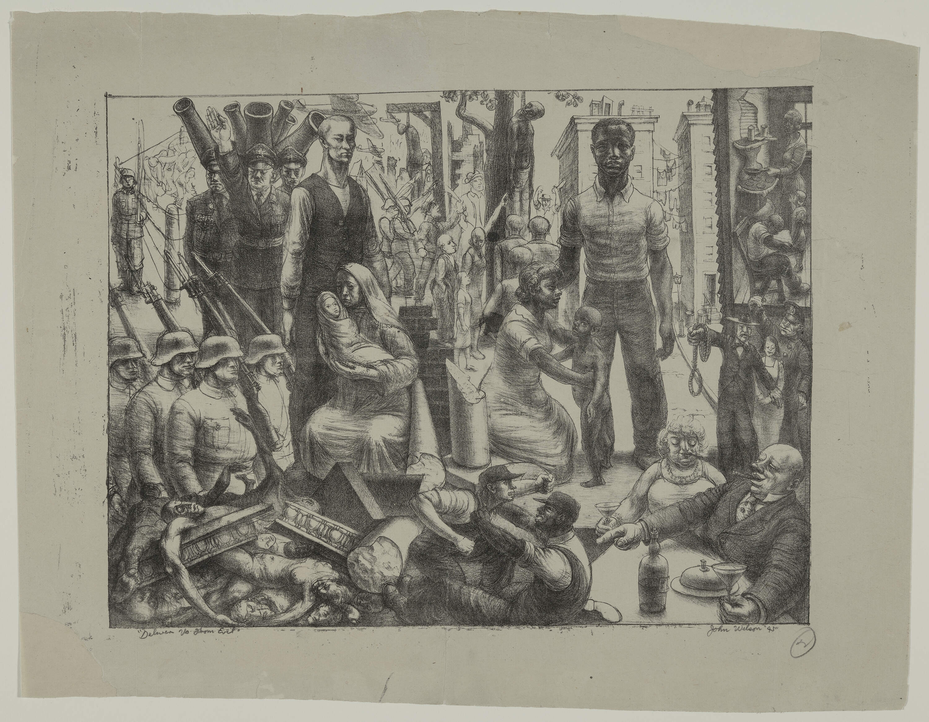 John Wilson, "Deliver Us From Evil," 1943. (Courtesy the Estate of John Wilson; photograph courtesy Museum of Fine Arts, Boston)