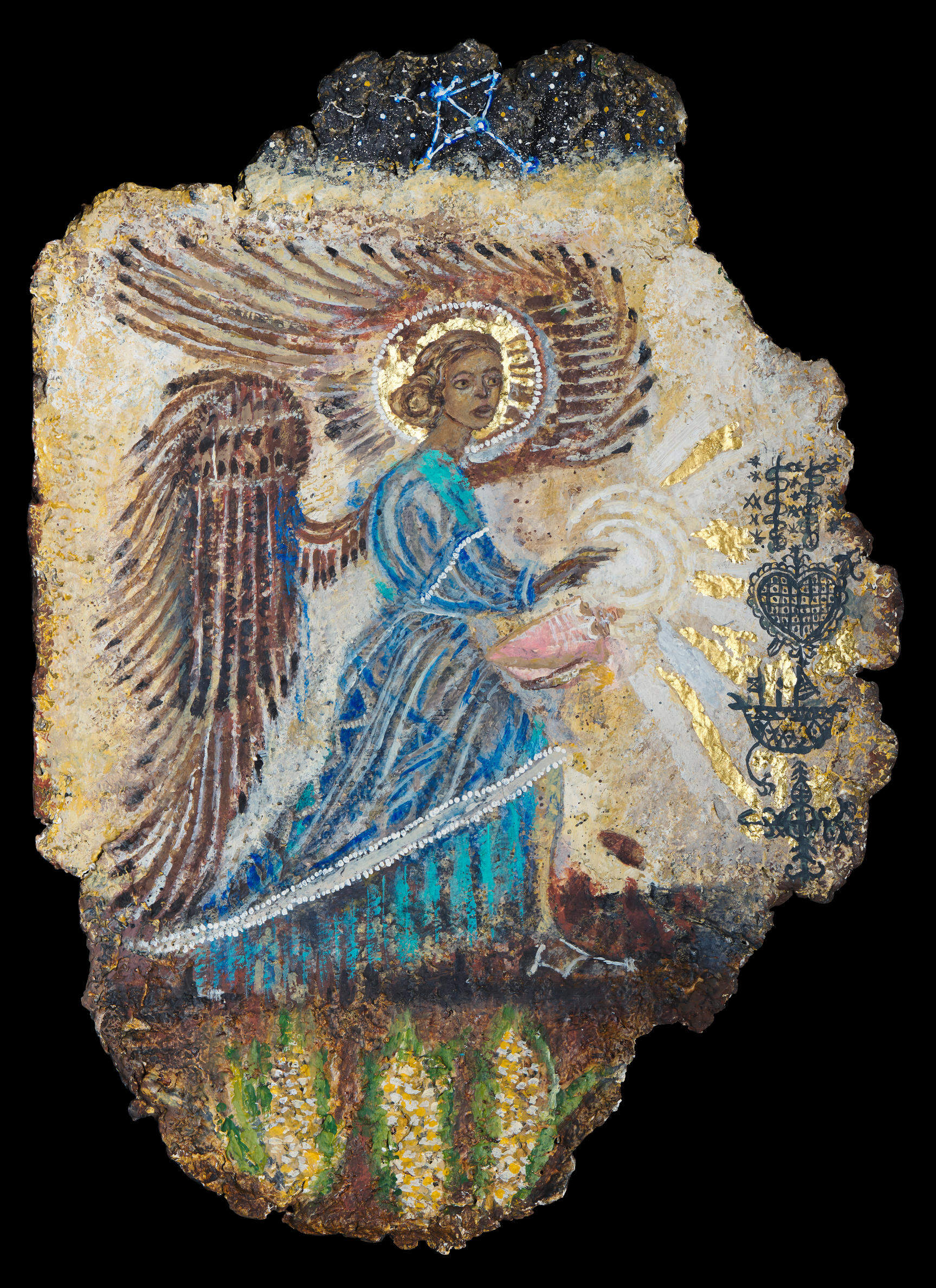 Fabiola Jean-Louis, "Ode to Merab: Study of Ateni Sioni Frescos," 2023. (Courtesy the artist; photo courtesy Isabella Stewart Gardner Museum)