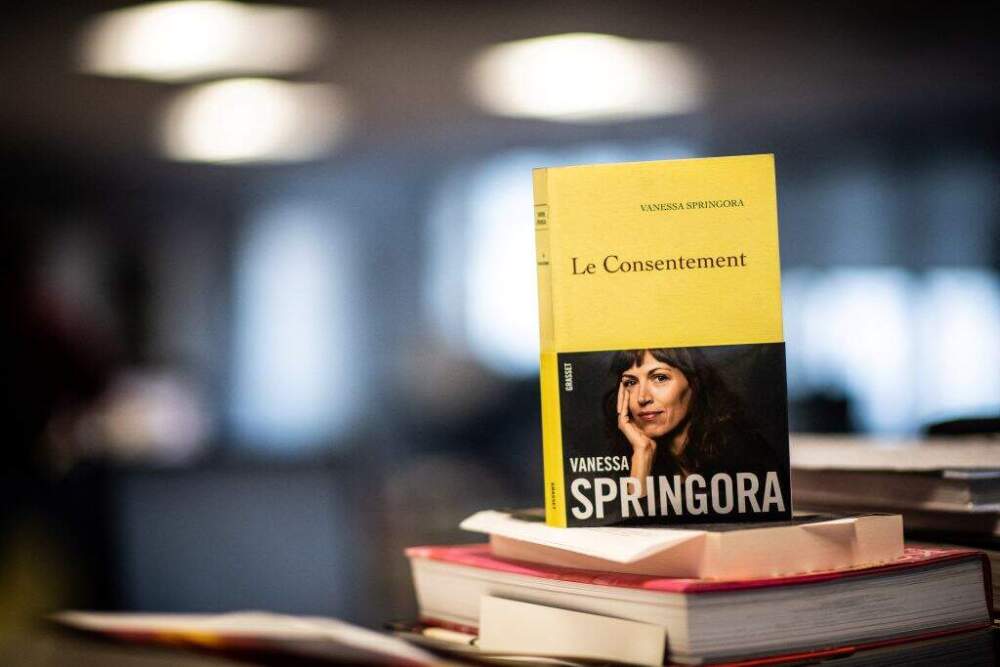 A picture taken in Paris on December 31, 2019 shows the book "Le Consentement" ("The consent") from French writer Vanessa Springora. (Martin Bureau/AFP via Getty Images)