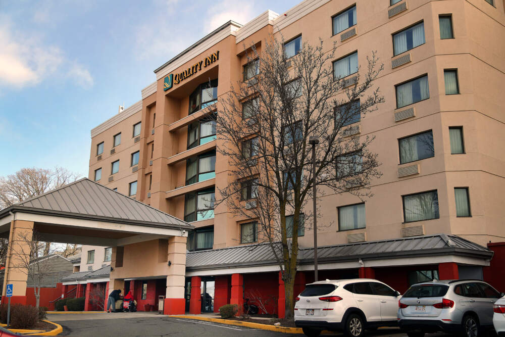 A Quality Inn in Revere being used as an emergency shelter. (John Tlumacki/The Boston Globe via Getty Images)