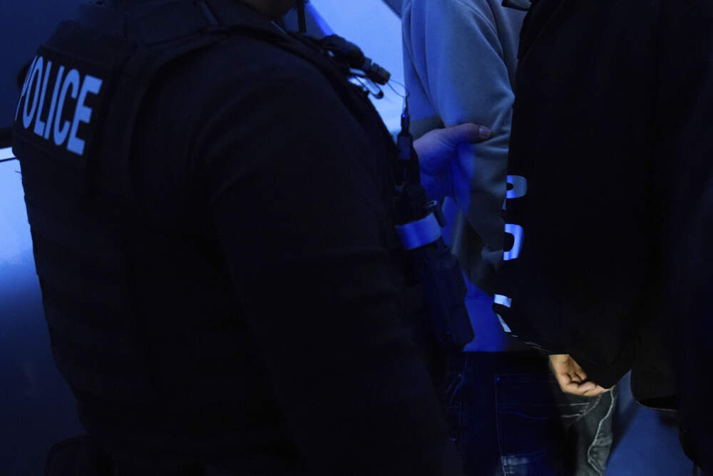 ICE deportation officers arrest a man on Dec. 17, 2024, in the Bronx borough of New York. (Julia Demaree Nikhinson/AP)