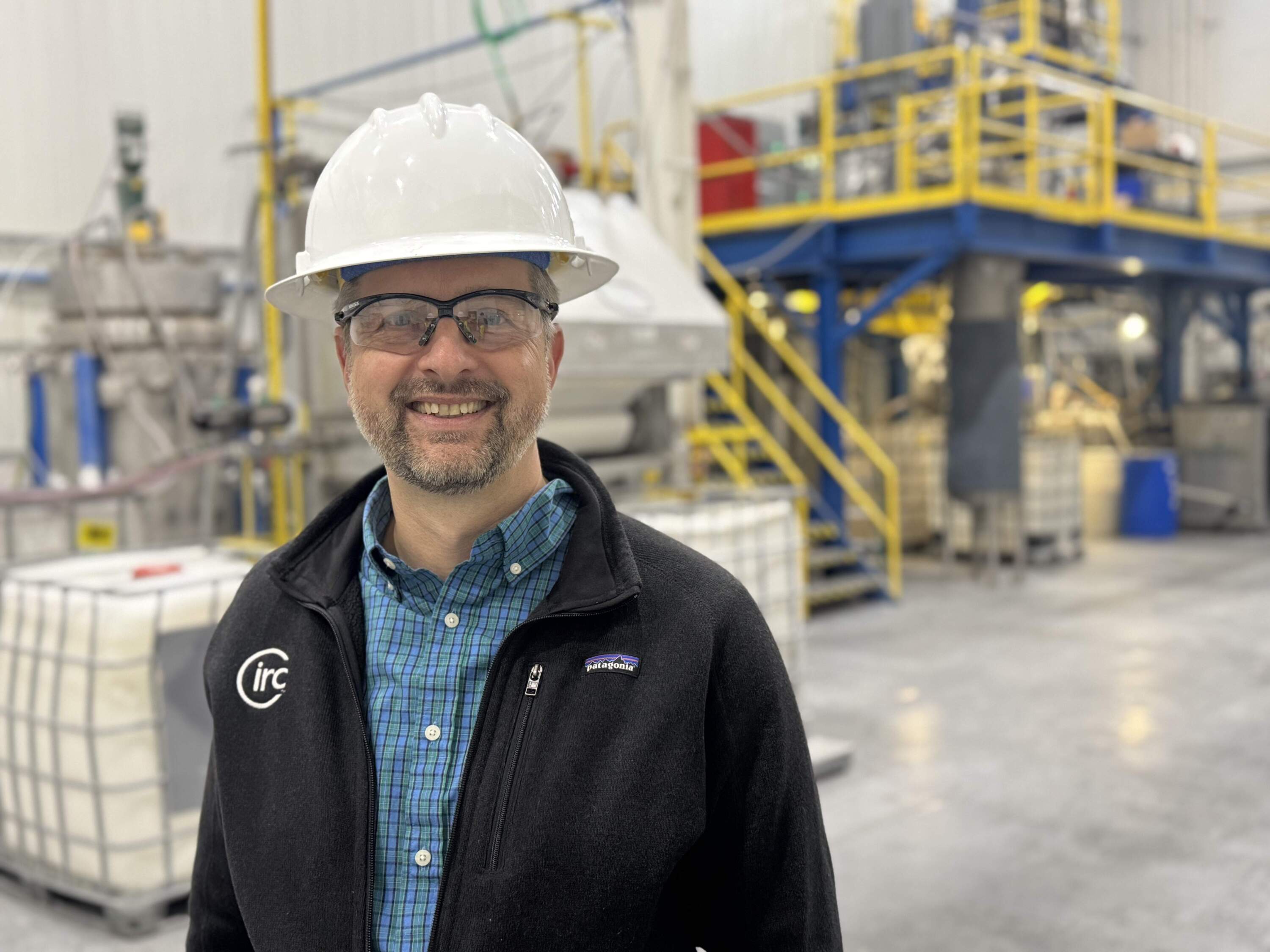 Peter Majeranowski, CEO of Circ at their plant in Danville, Virginia. (Chris Bentley/Here & Now)