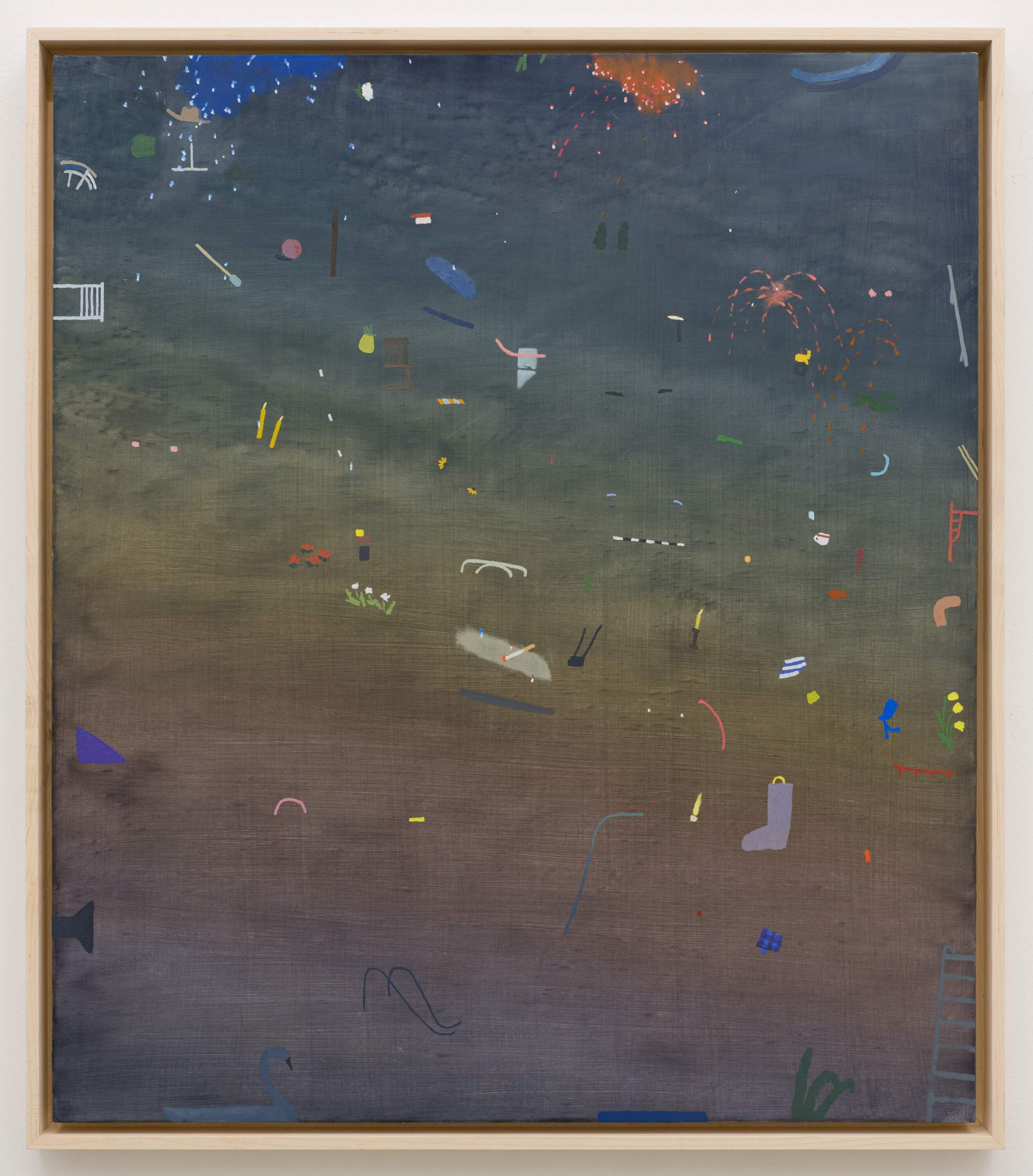 Mariel Capanna, “Cigarette, Candles, Fireworks, Swan,” 2022. (Courtesy the artist and Adams and Ollman)