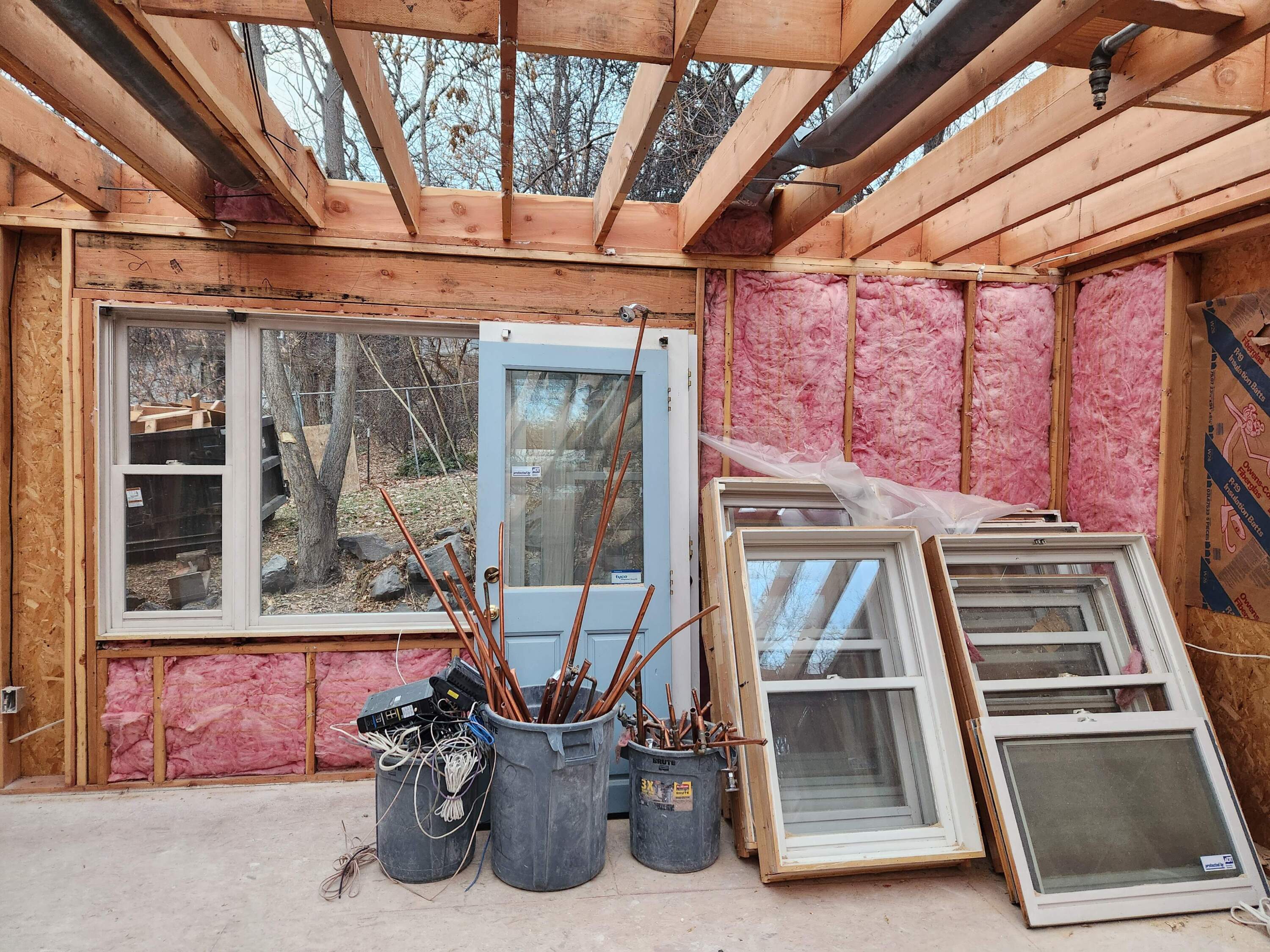 The roof of a home in Boulder, Colorado, has been removed. The home was taken apart piece by piece to comply with the city’s deconstruction ordinance. (Courtesy of Emily Freeman)
