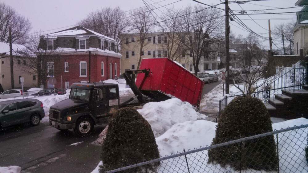A truck removing snow banks in 2015. (Courtesy Mary Mangan)