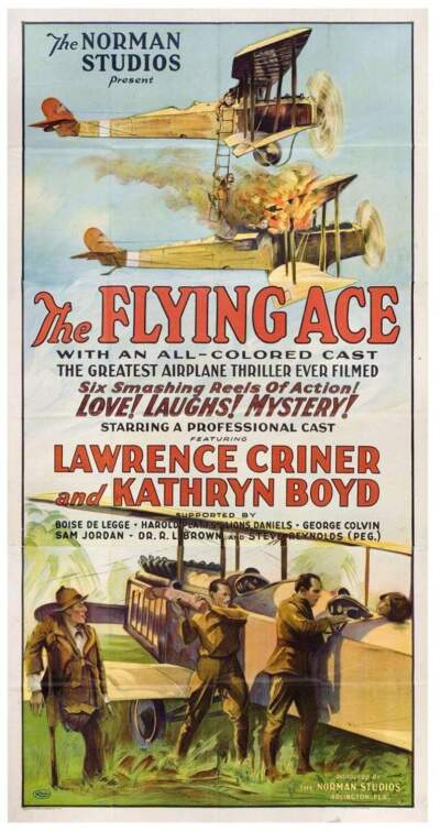 Notable about “The Flying Ace” is its absence of racism – or, for that matter, any white people. Black actors play every part in the movie. (Courtesy)