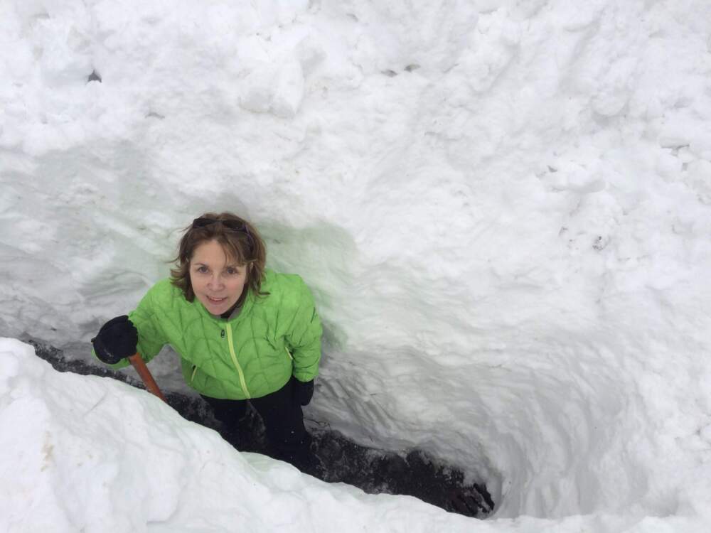 Nancy Hagens digging out her driveway during the winter of 2015. (Courtesy Nancy Hagens)
