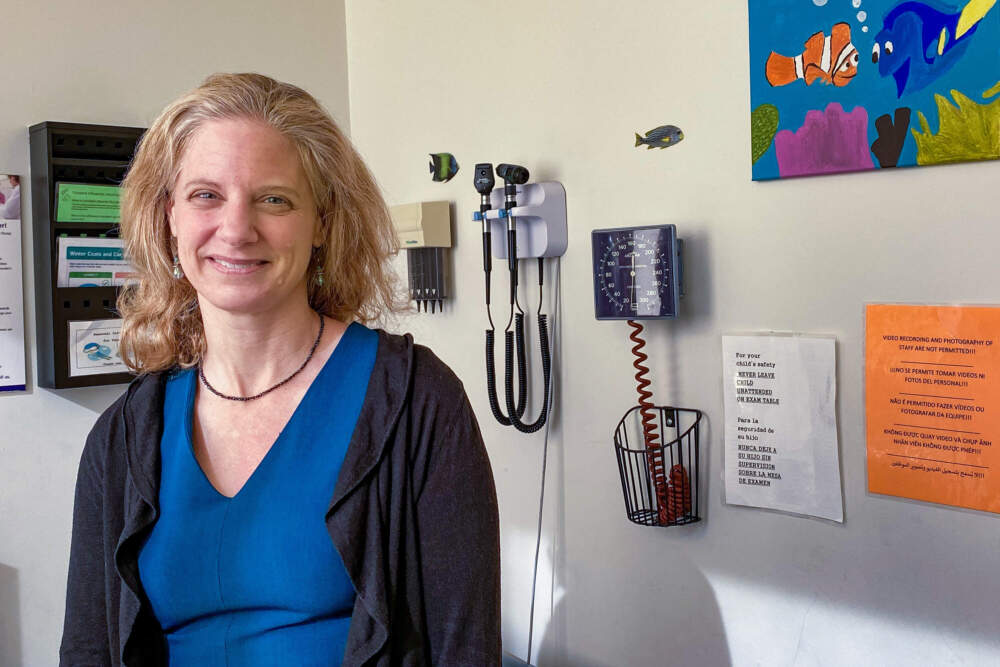 Dr. Christina Hermos at the Children's Medical Center at UMass Memorial Hospital in Worcester. (Deborah Becker/WBUR)