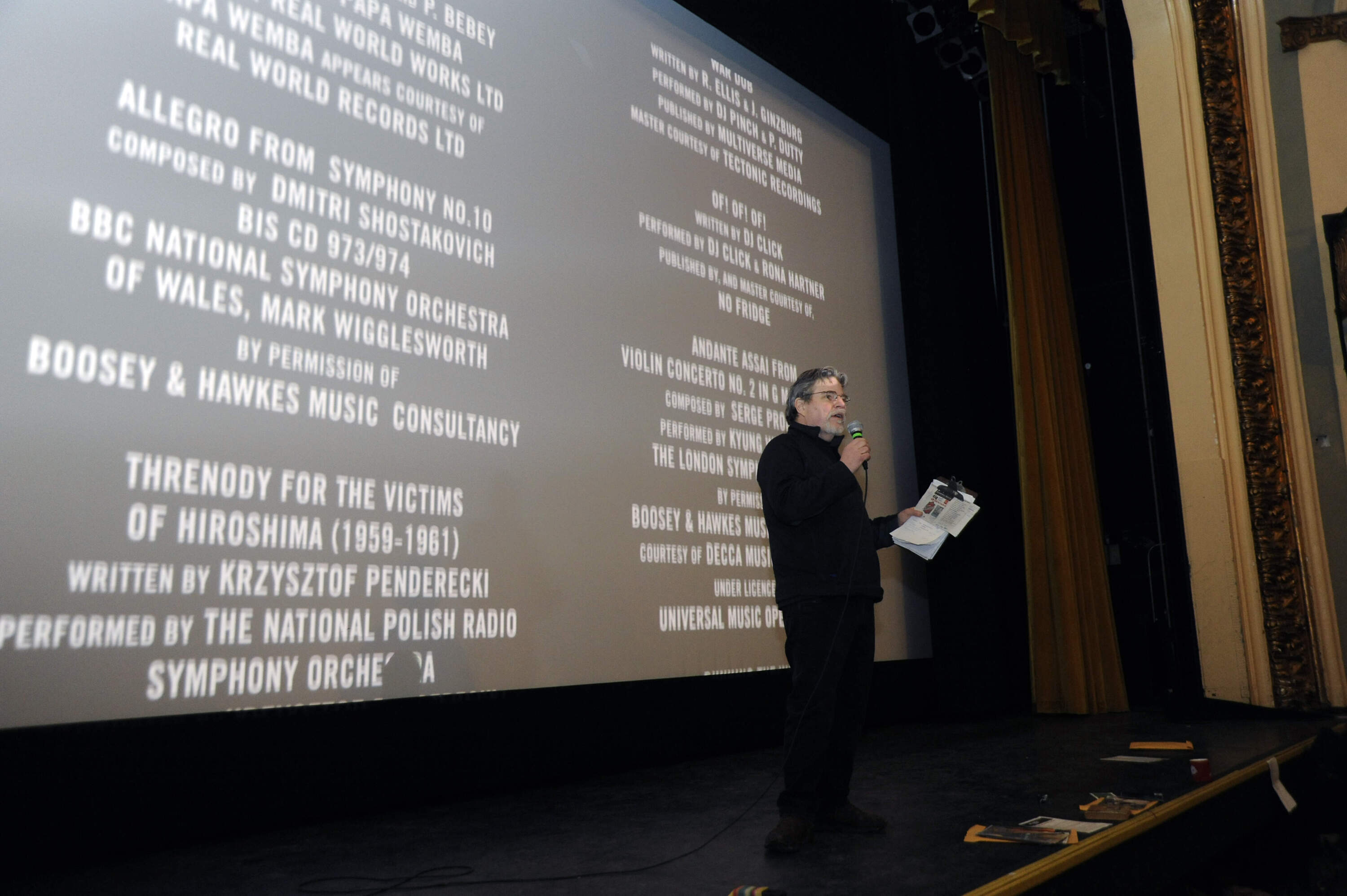 Festival Director Garen Daly onstage at the 2014 Boston Sci-Fi Film Festival. (Courtesy Harry O. Lohr Jr.)