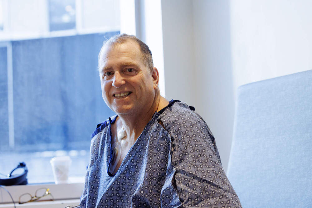 Tim Andrews smiles for a photo after surgery. (Courtesy of Kate Flock/Massachusetts General Hospital)