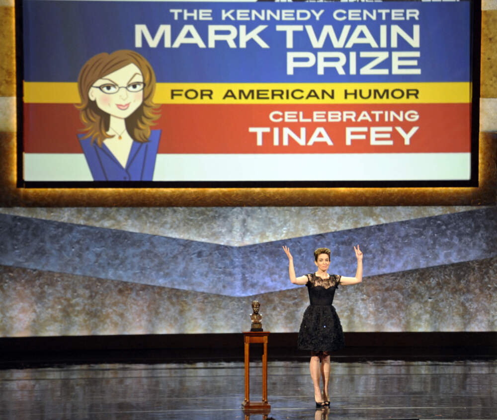 Tina Fey makes remarks after being awarded the Mark Twain Prize for American Humor at The Kennedy Center in Washington, D.C., on Tuesday, Nov. 9, 2010. (Cliff Owen/AP)