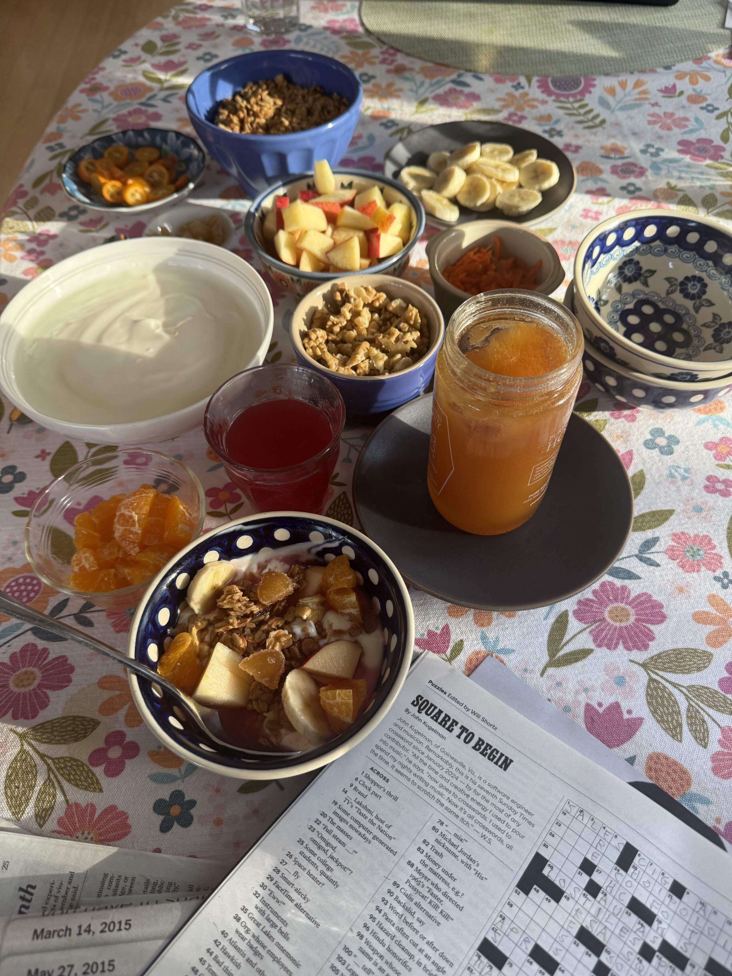 DIY yogurt breakfast bar. (Kathy Gunst/Here & Now)