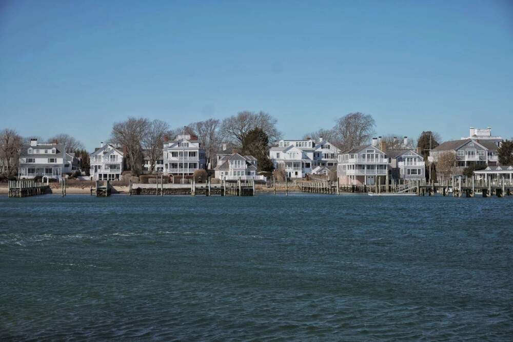 The coast of Edgartown is seen from the Chappaquiddick ferry.