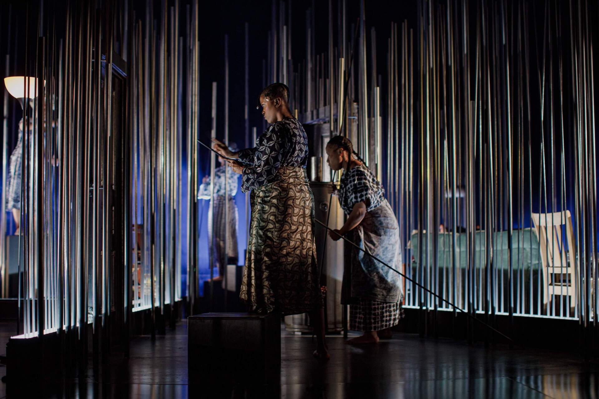 Janelle Grace and Ekemini Ekpo of The Huntington’s production of Mfoniso Udofia’s "The Grove." (Courtesy Marc J. Franklin)