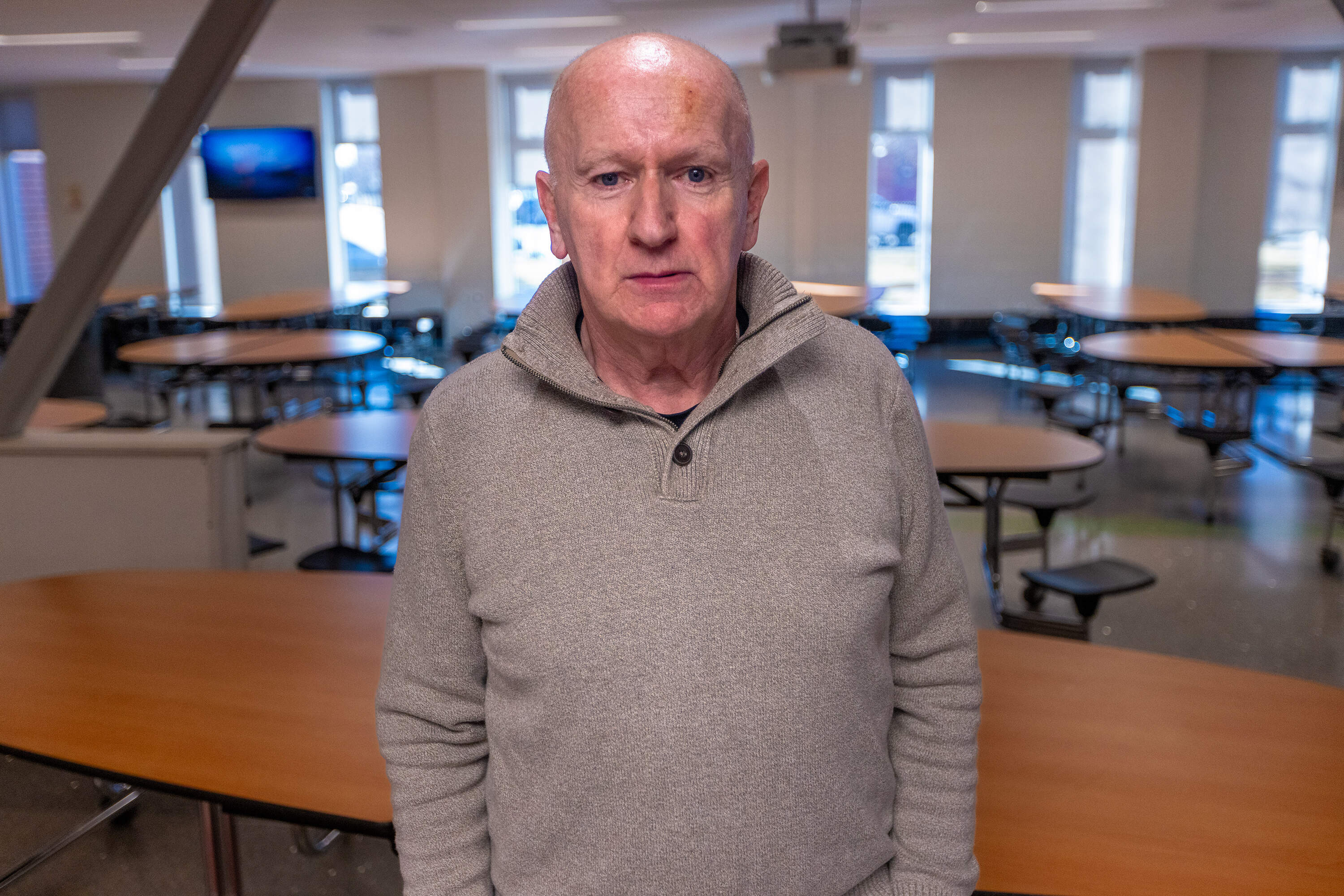 Frank Henry at Chelsea High School. (Jesse Costa/WBUR)
