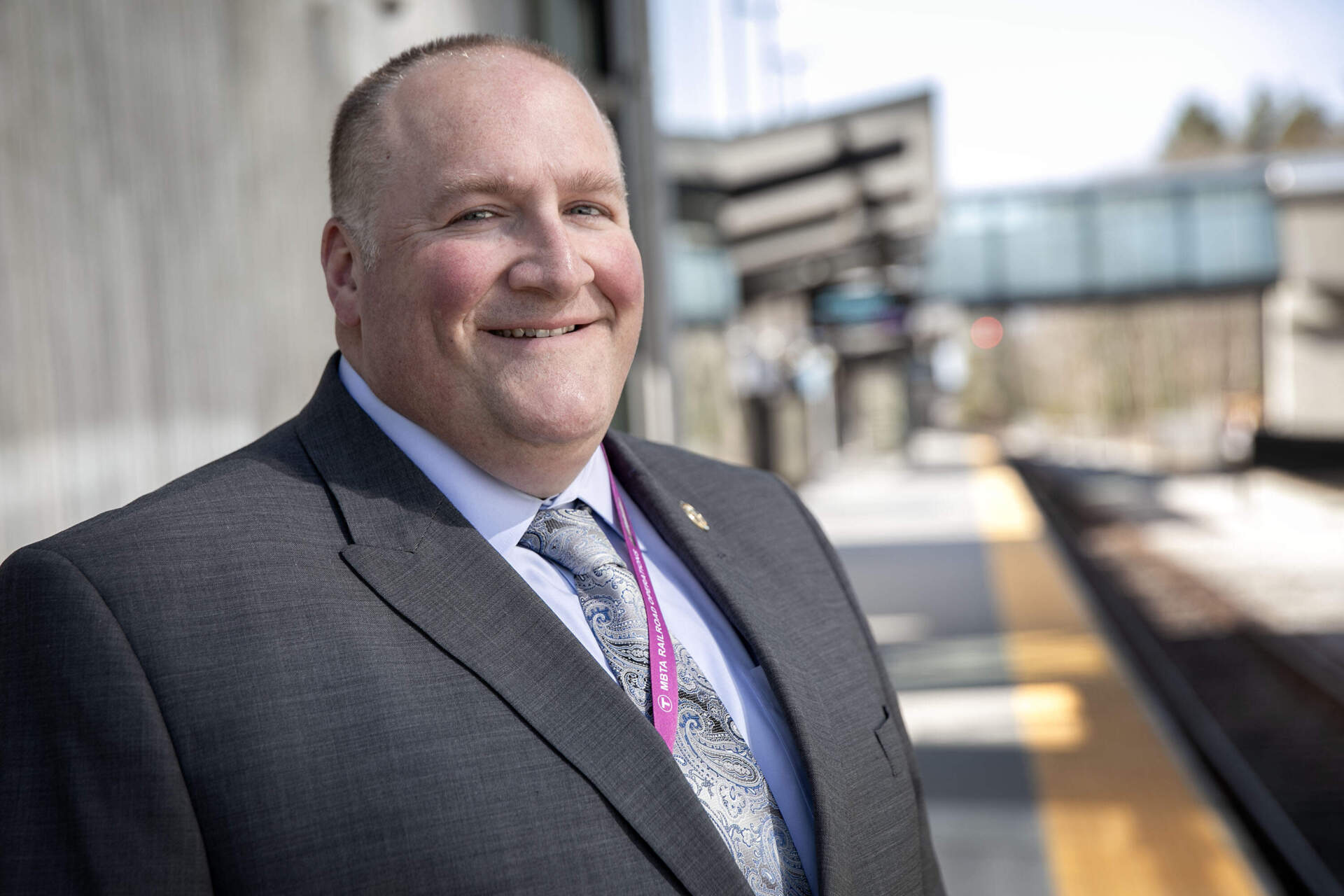 MBTA Chief Operating Officer Ryan Coholan, at the East Taunton commuter rail station. (Robin Lubbock/WBUR)